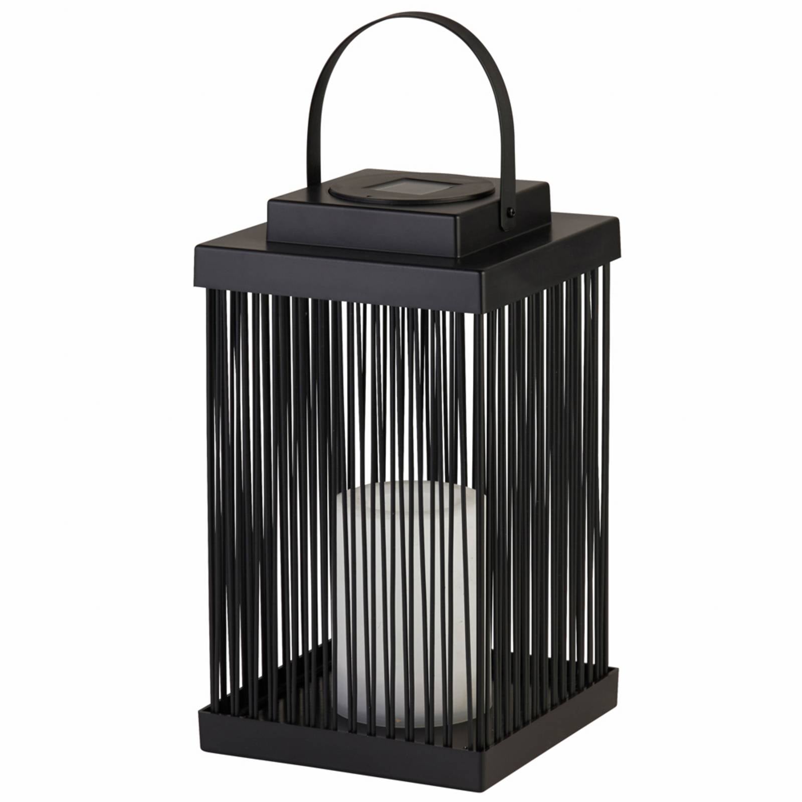 Solar-LED-Terrassenleuchte Sophelia, 26cm, schwarz, Rattan