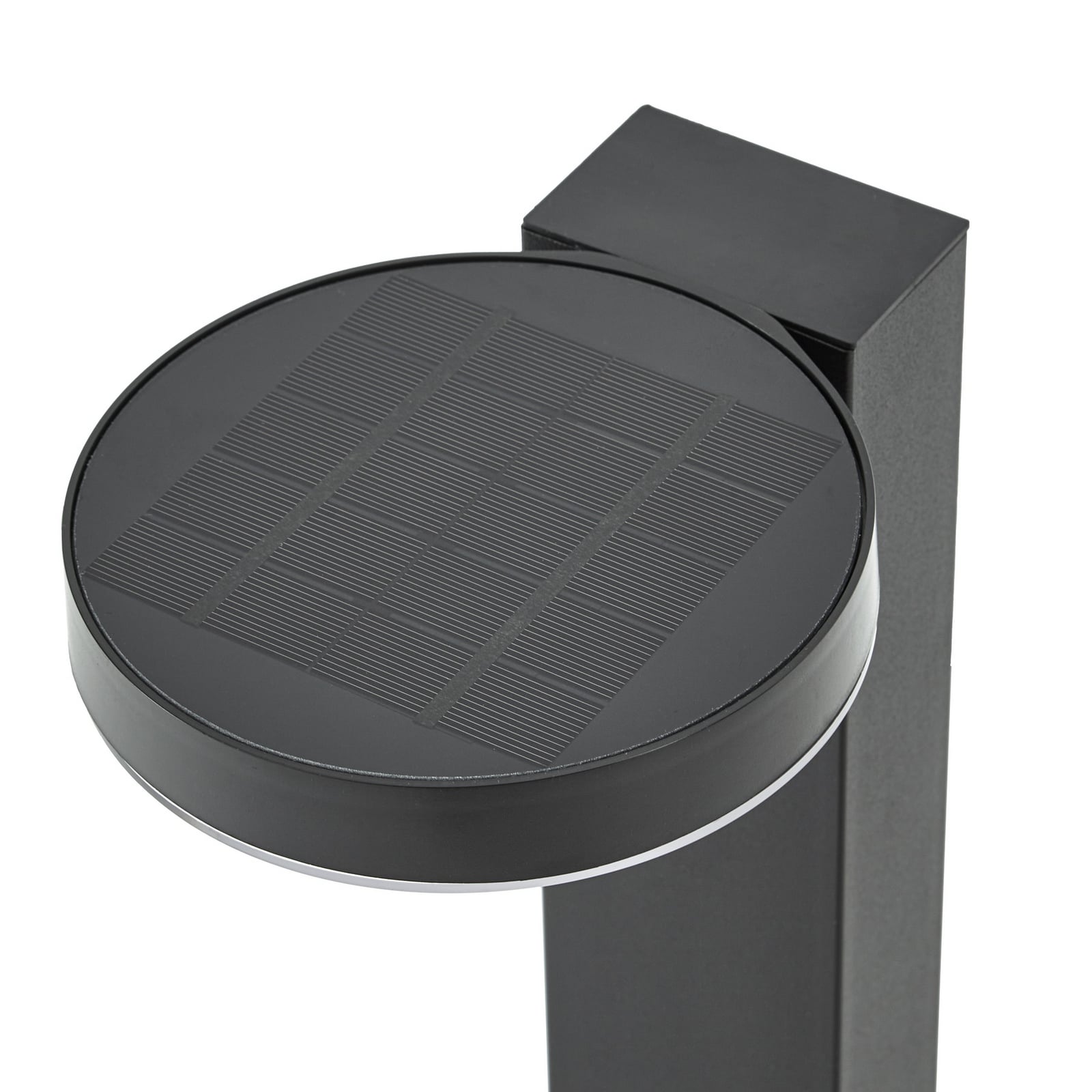 Tarlson LED solar path light, round, anthracite, sensor - PRIOS