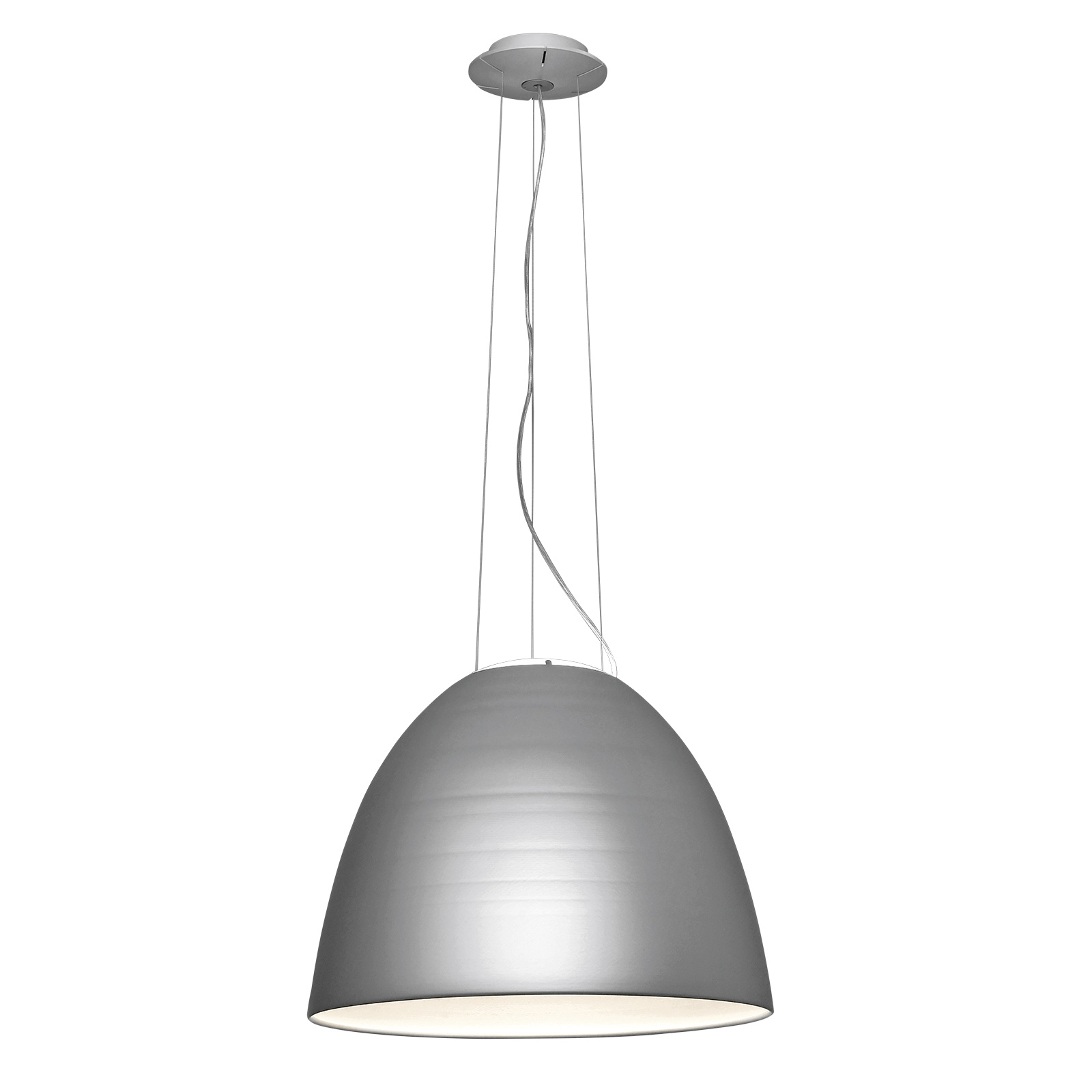 Artemide Nur 1618 LED hanging light, metallic grey