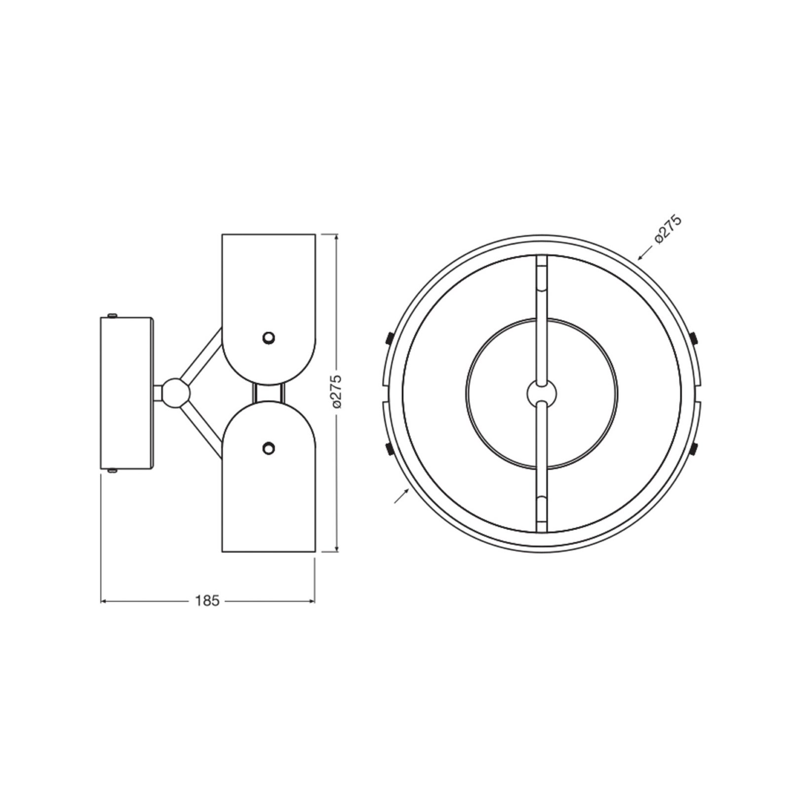 OSRAM LED-Wandlampe Decor Curve Felt, grau, Filz, 3.000 K