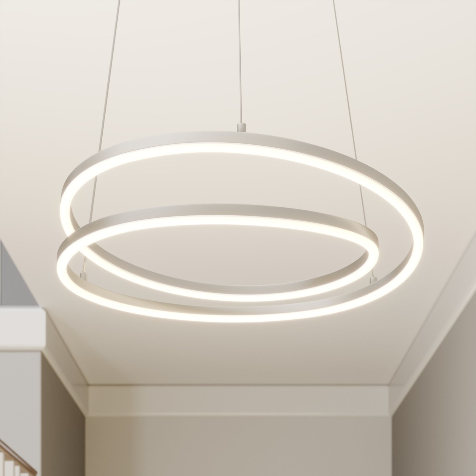 Lindby Davian LED-hänglampa, dimbar, nickel