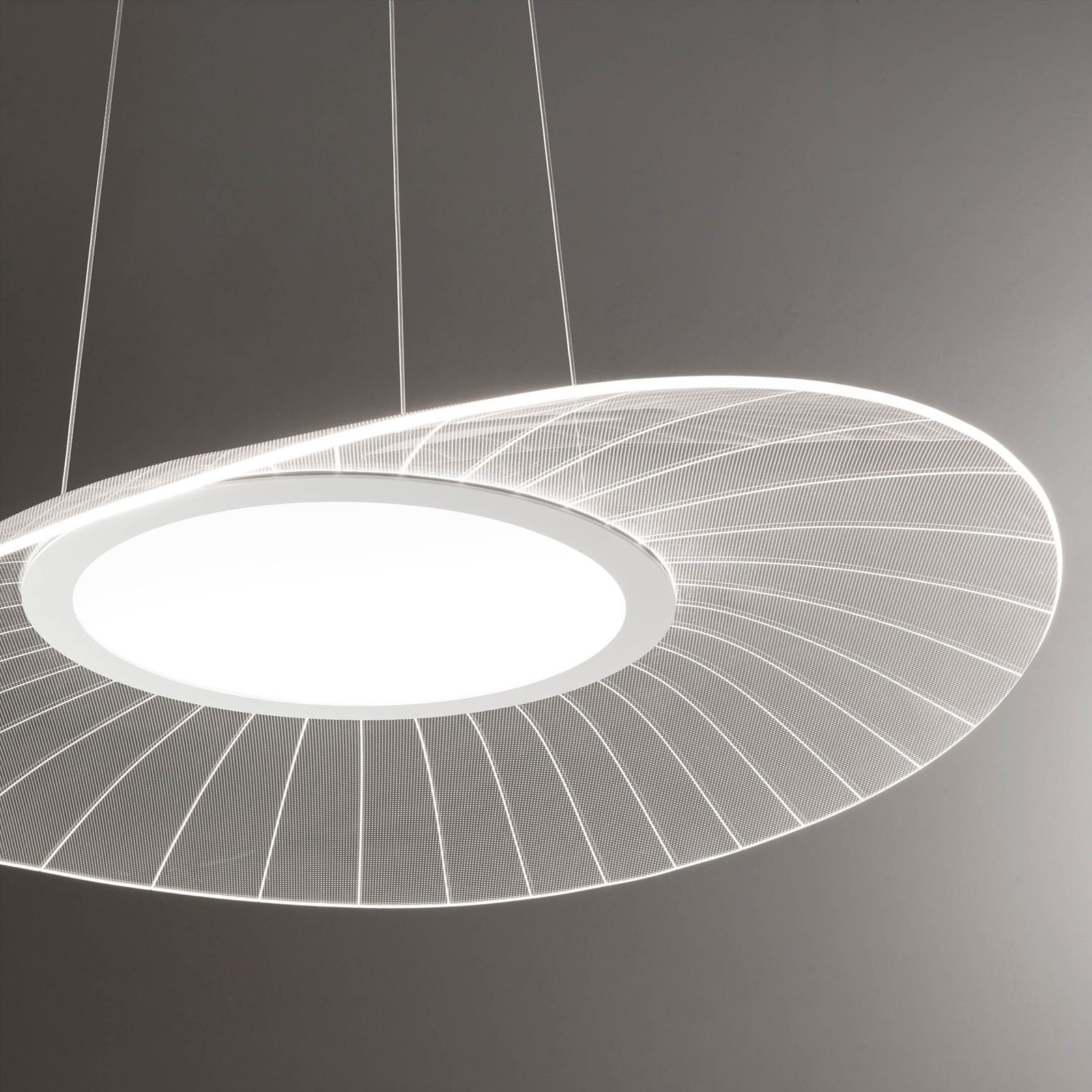 Lampada a sospensione LED Vela, bianca, Oval, 59 cm x 43 cm