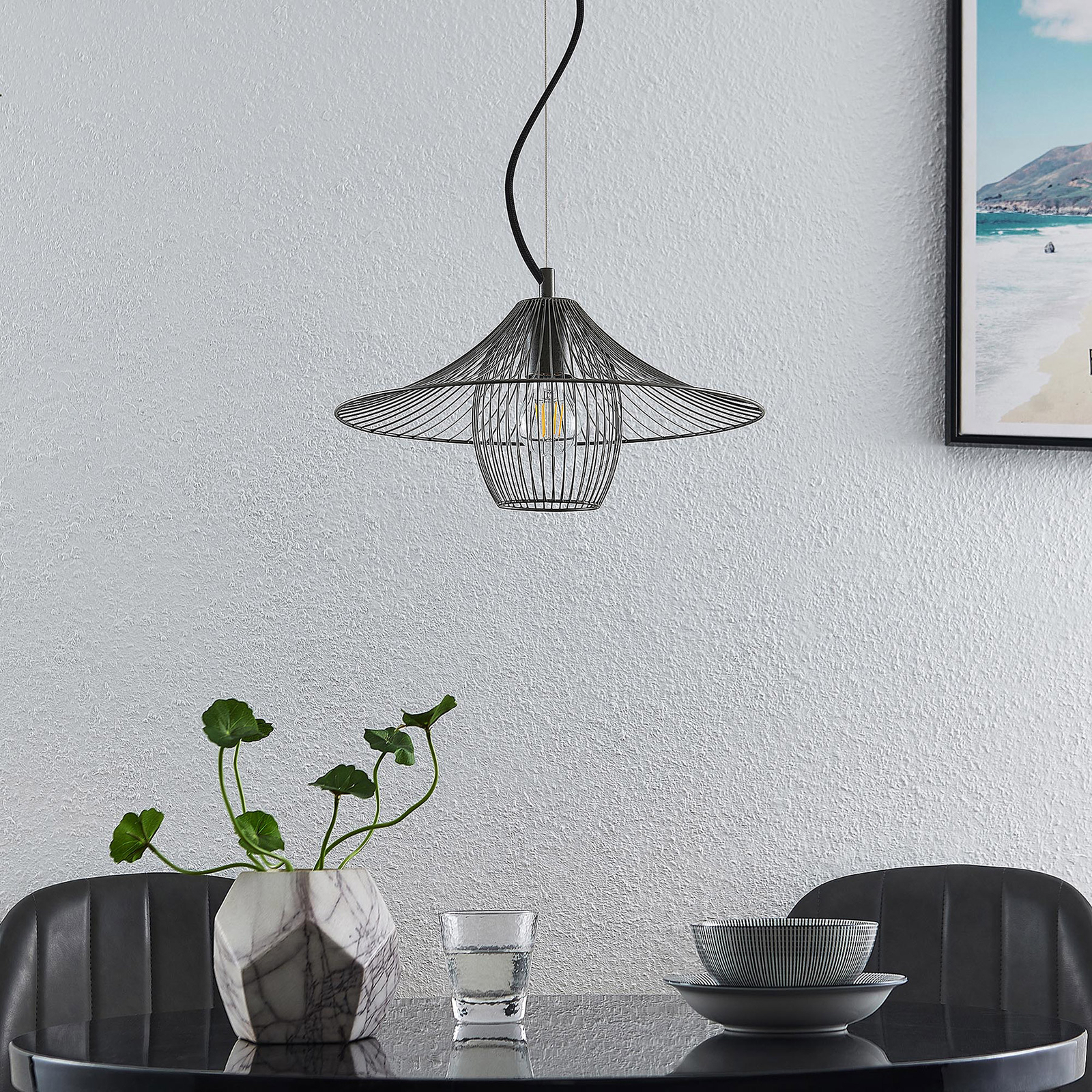 Lindby Eimo steel pendant light, 1-bulb