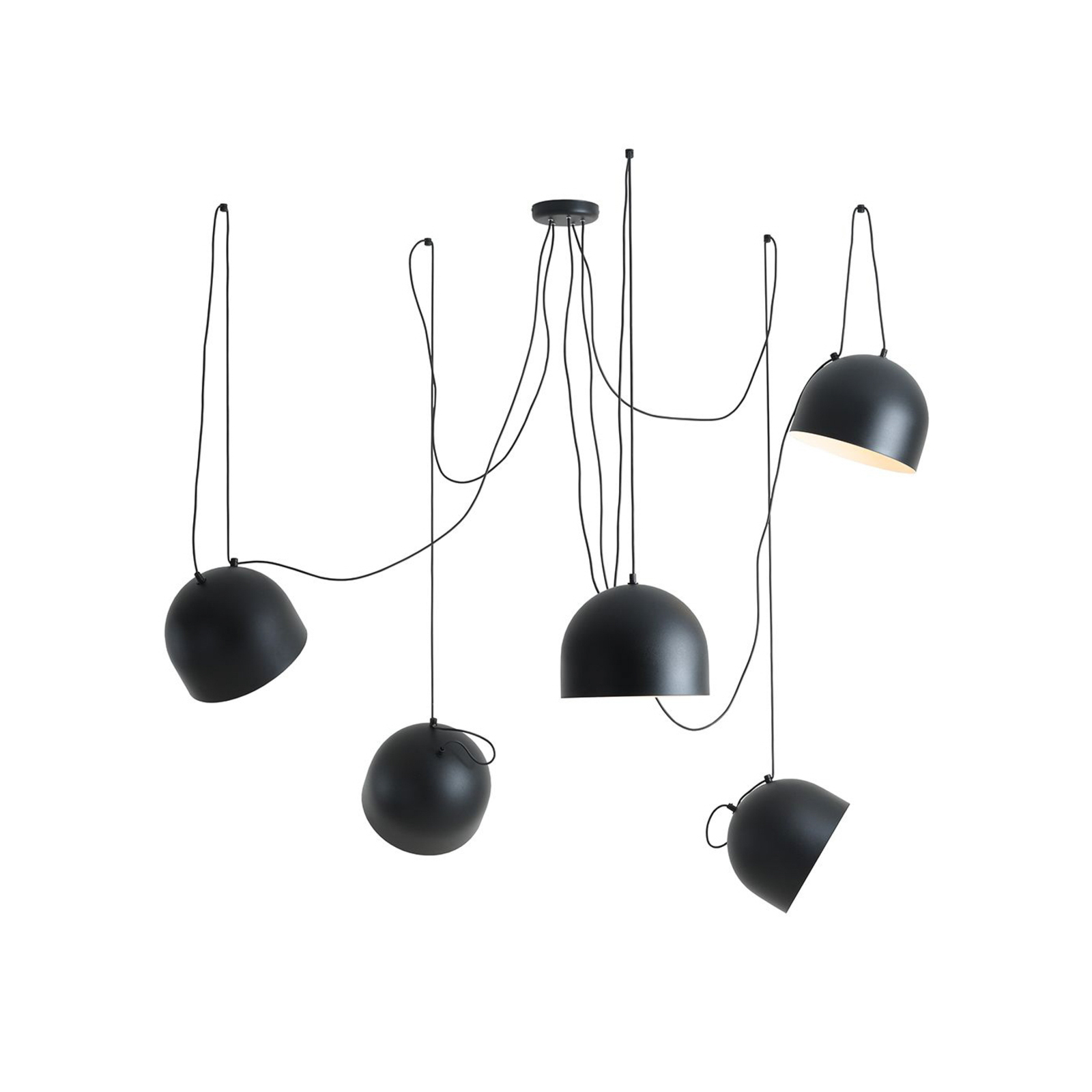 Hanglamp Pepe, zwart, 5-lamps