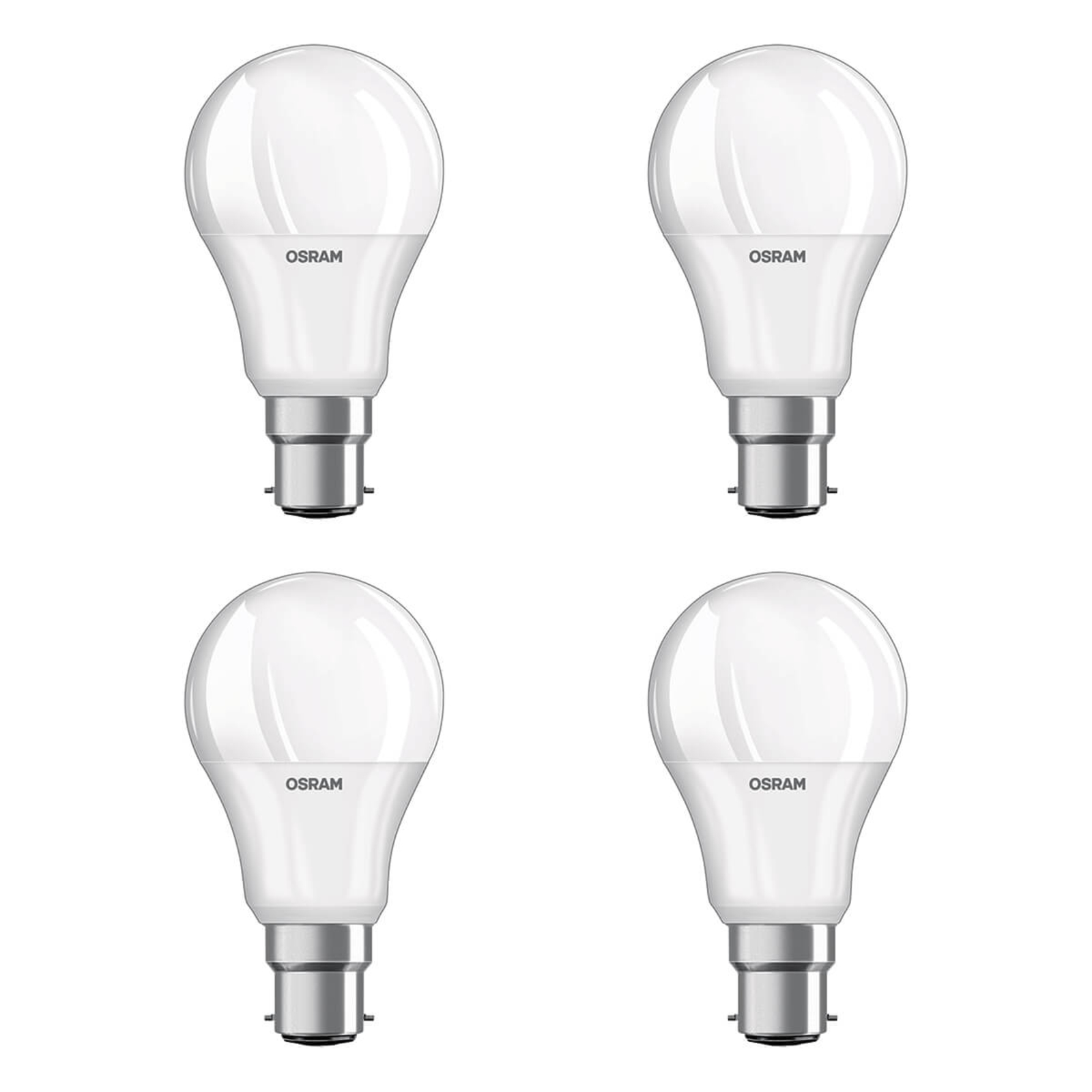 Ampoule LED B22d 9 W blanc chaud, 806 lm, kit de 4