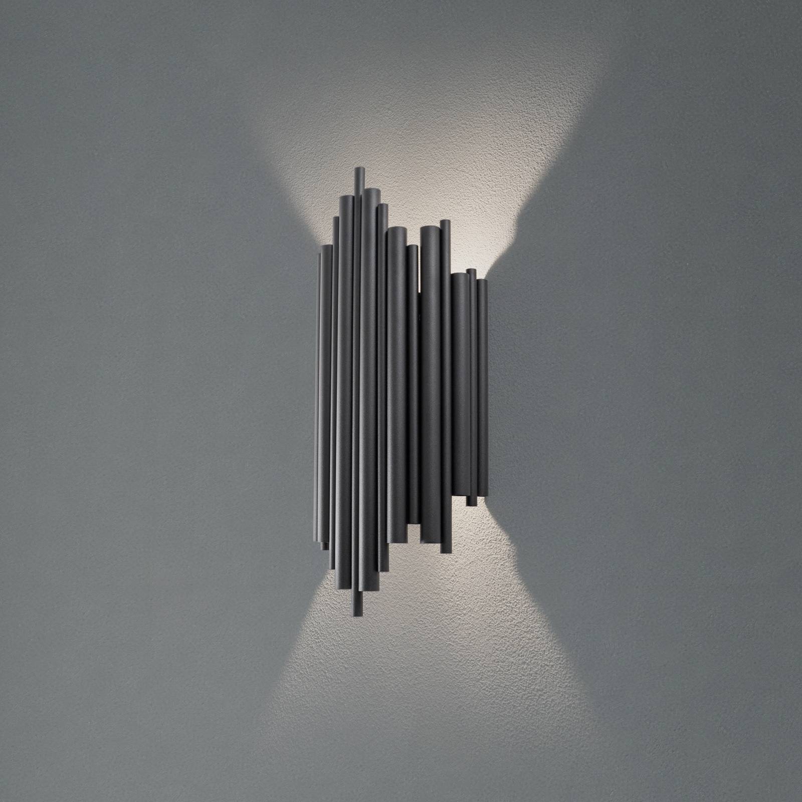 Wandleuchte Reis, schwarz, Metall, Höhe 50 cm günstig online kaufen