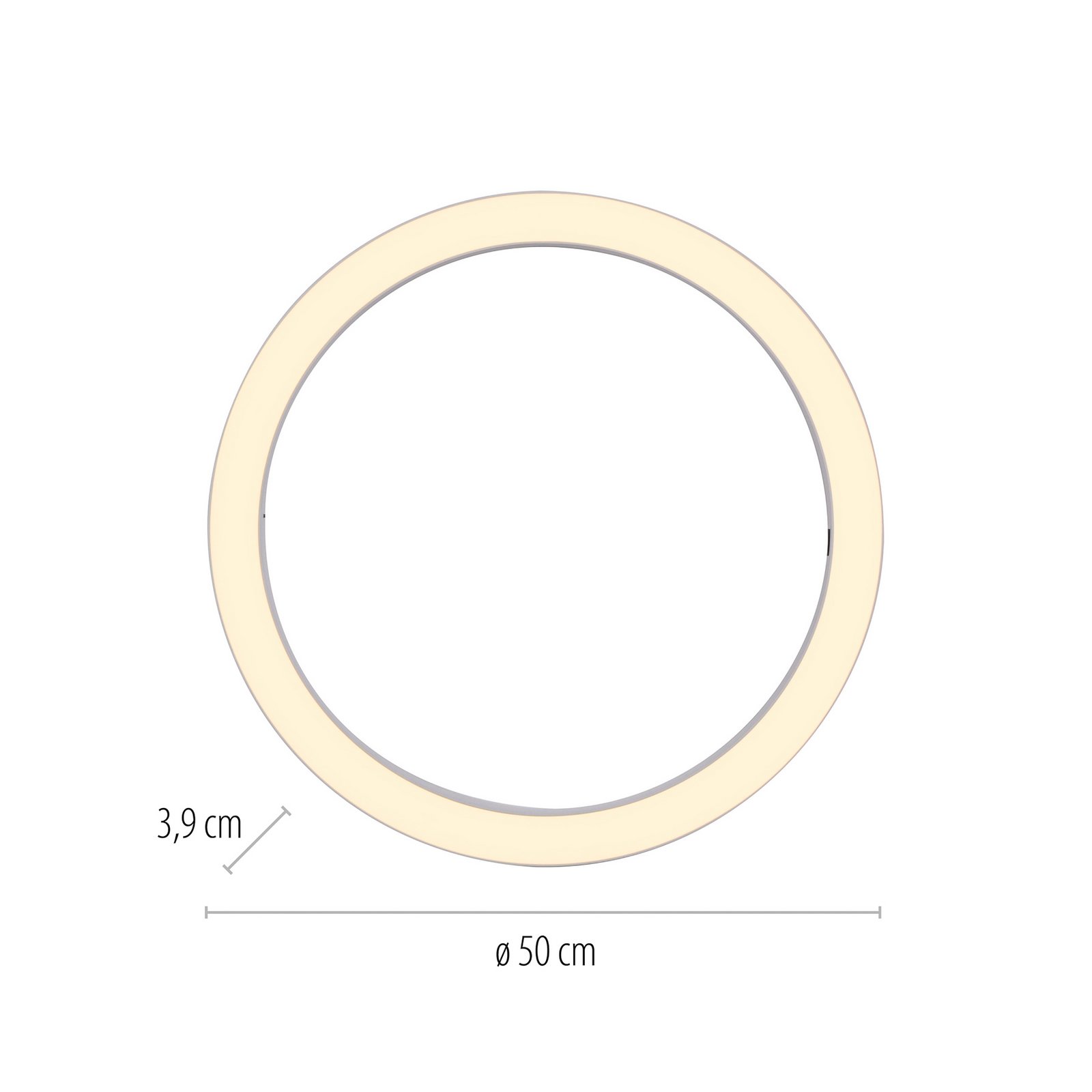Lampa sufitowa LED PURE LED Lines, Ø 50 cm, biała CCT, pilot