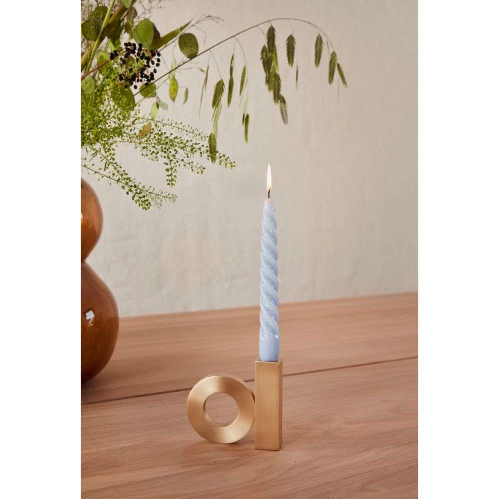 Baari Solid Brushed Brass Candleholder - OYOY Living Design