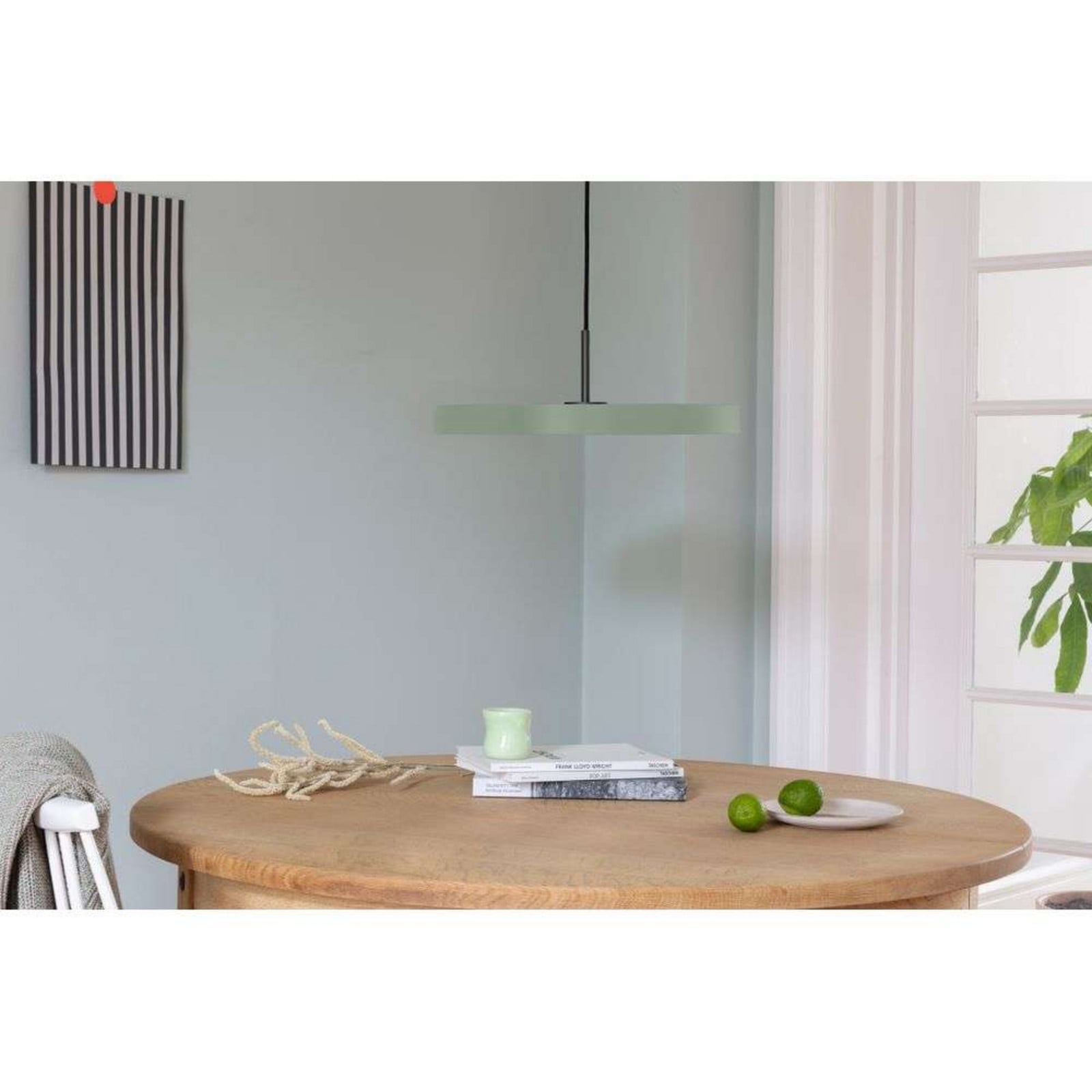 Asteria Plus pendellampe, Ø 43 cm, lysegrøn/stål UMAGE - Stue - Metal billede
