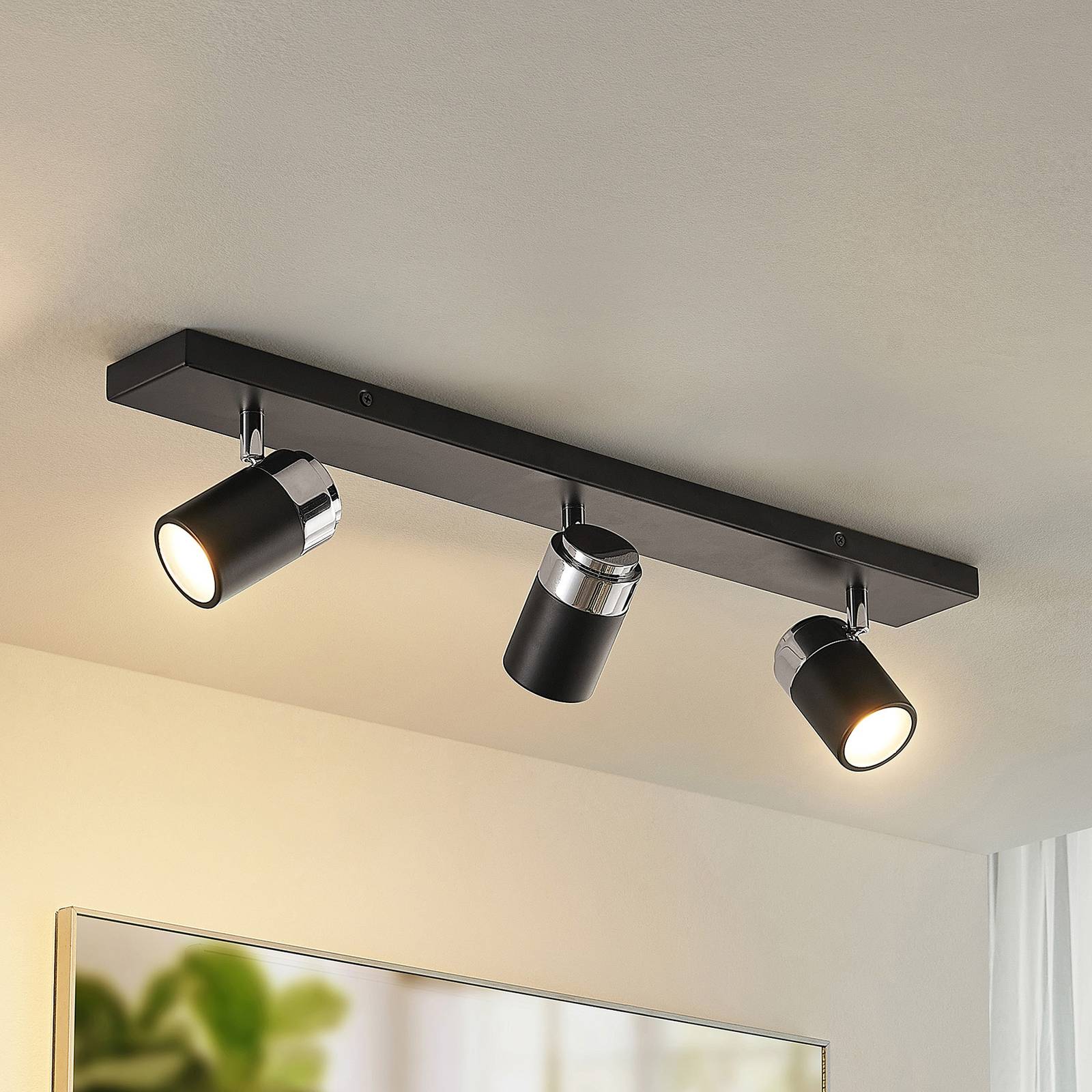 Lindby Esami spot pour plafond, trois lampes, long