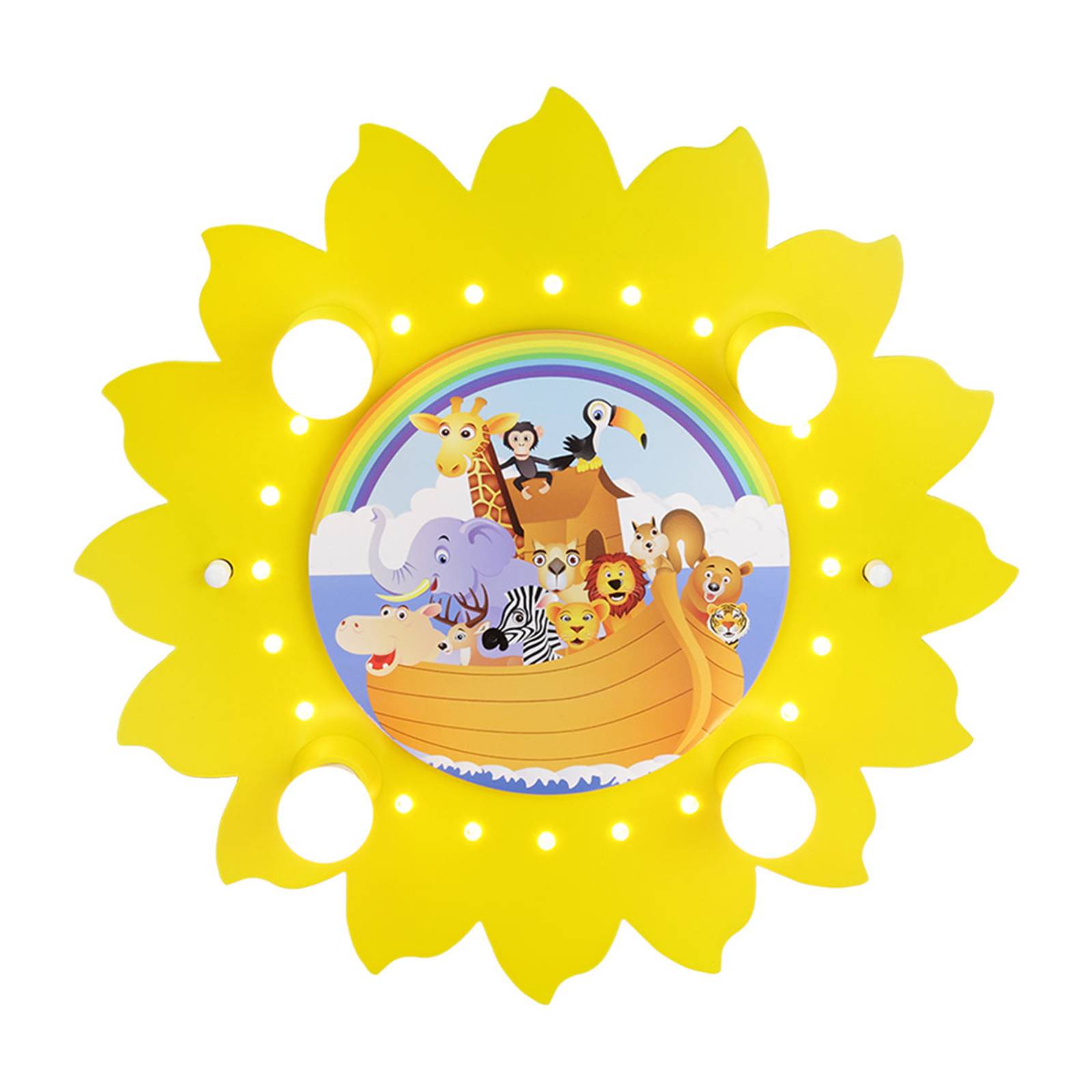 Lampa sufitowa Słońce arka żółta, 4-punktowa