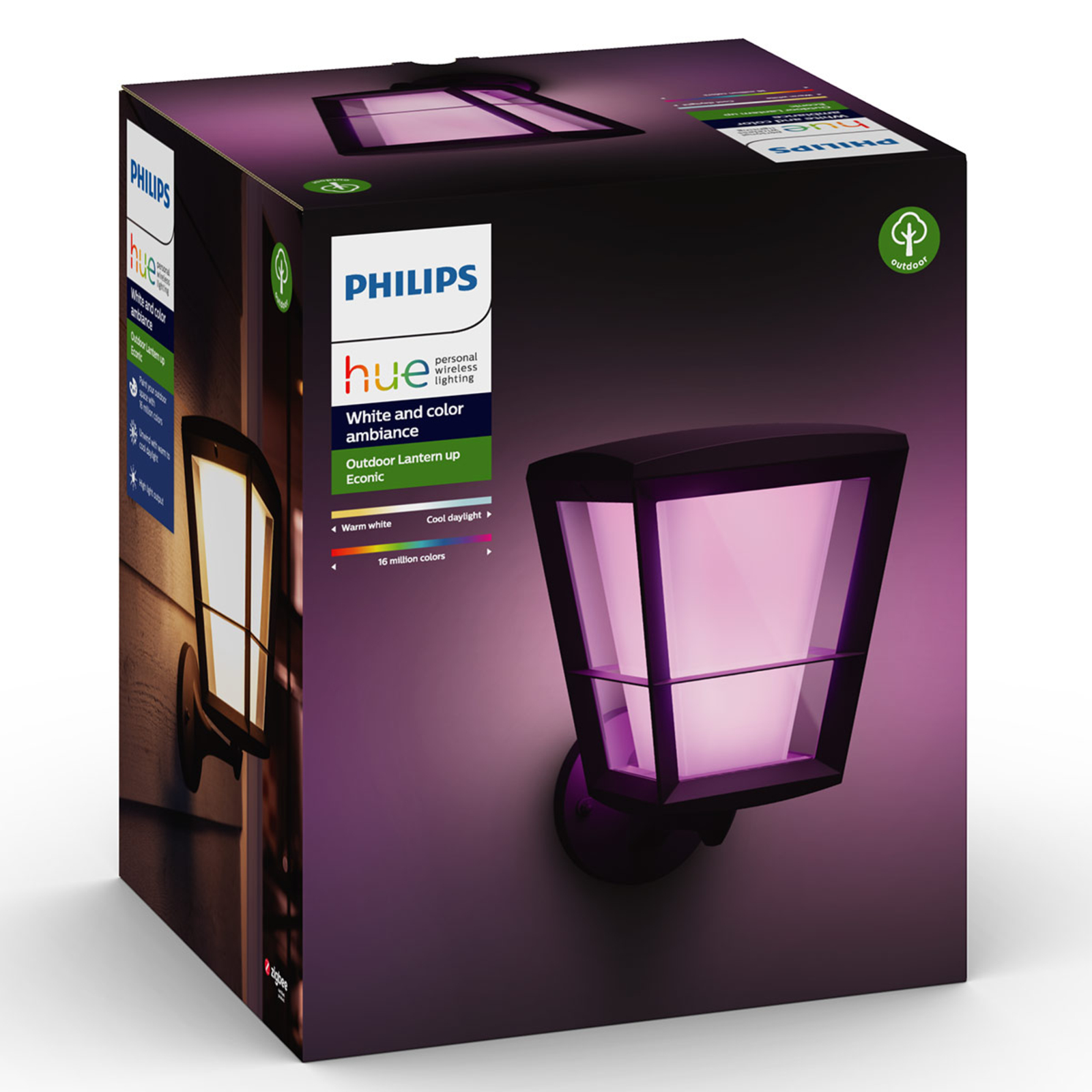 Philips Hue White+Color Econic væglampe, oppe