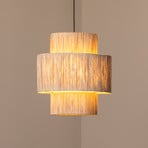 Hanglamp Sahra, bruin, kabel, Ø 39 cm, dubbele kap