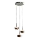 LED-Pendelleuchte Puk Maxx Drop Trio, chrom