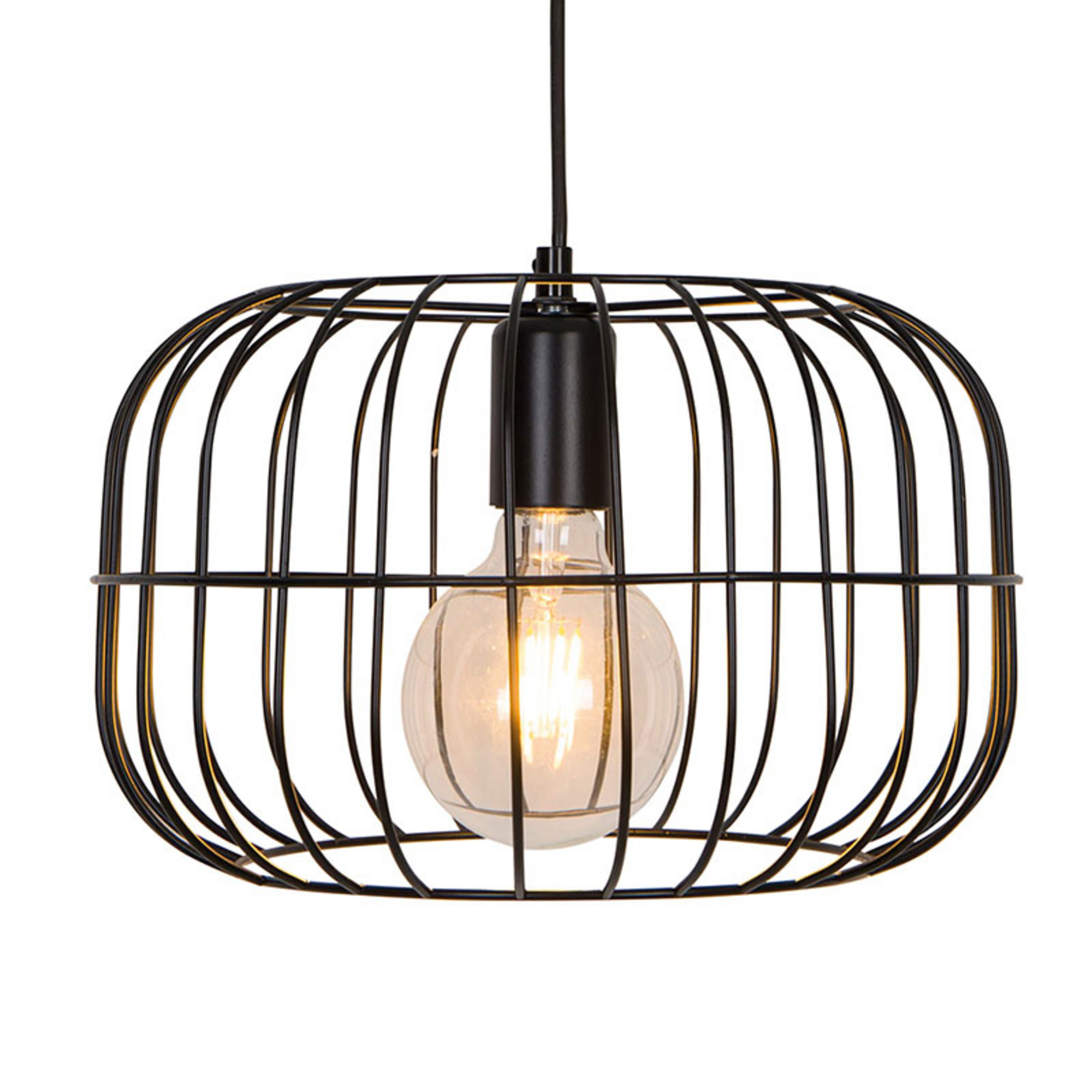 Suspension Zenith en forme de cage, noire