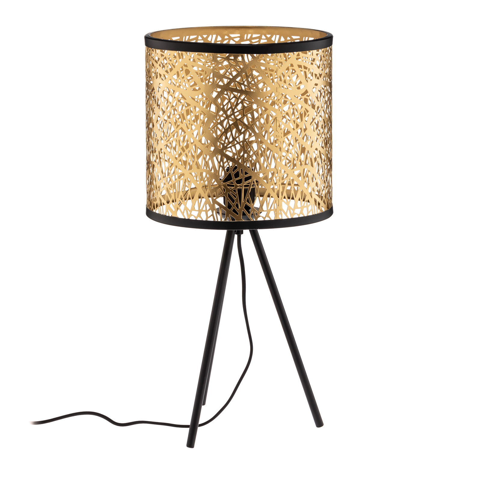 Stolní lampa Lindby Yonah, zlatá barva, kov, 56 cm, E27