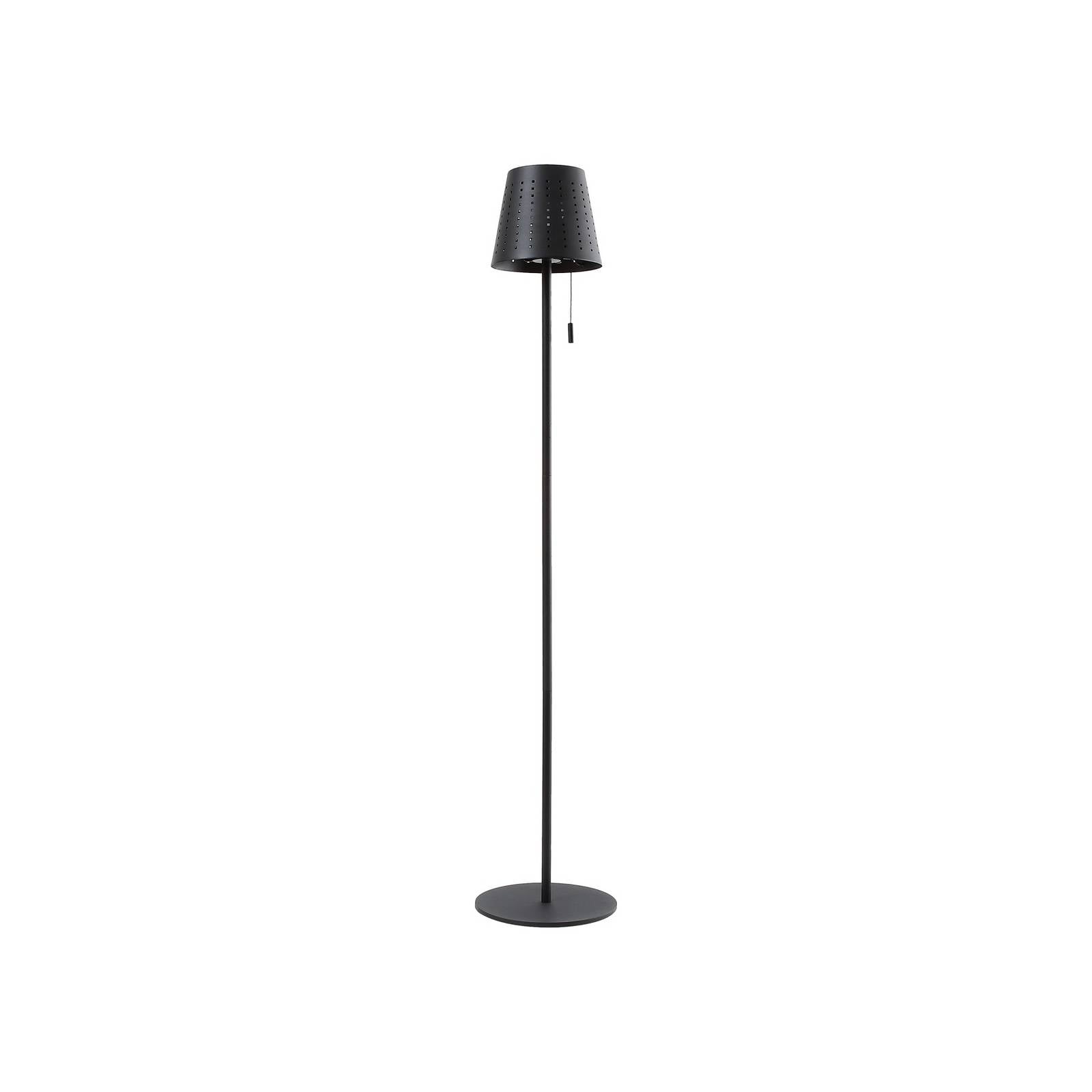 Lindby LED-Solar-Stehleuchte Hilario, schwarz, Eisen, Akku - Solarleuchte - dimmbar - Sonstige Metalle