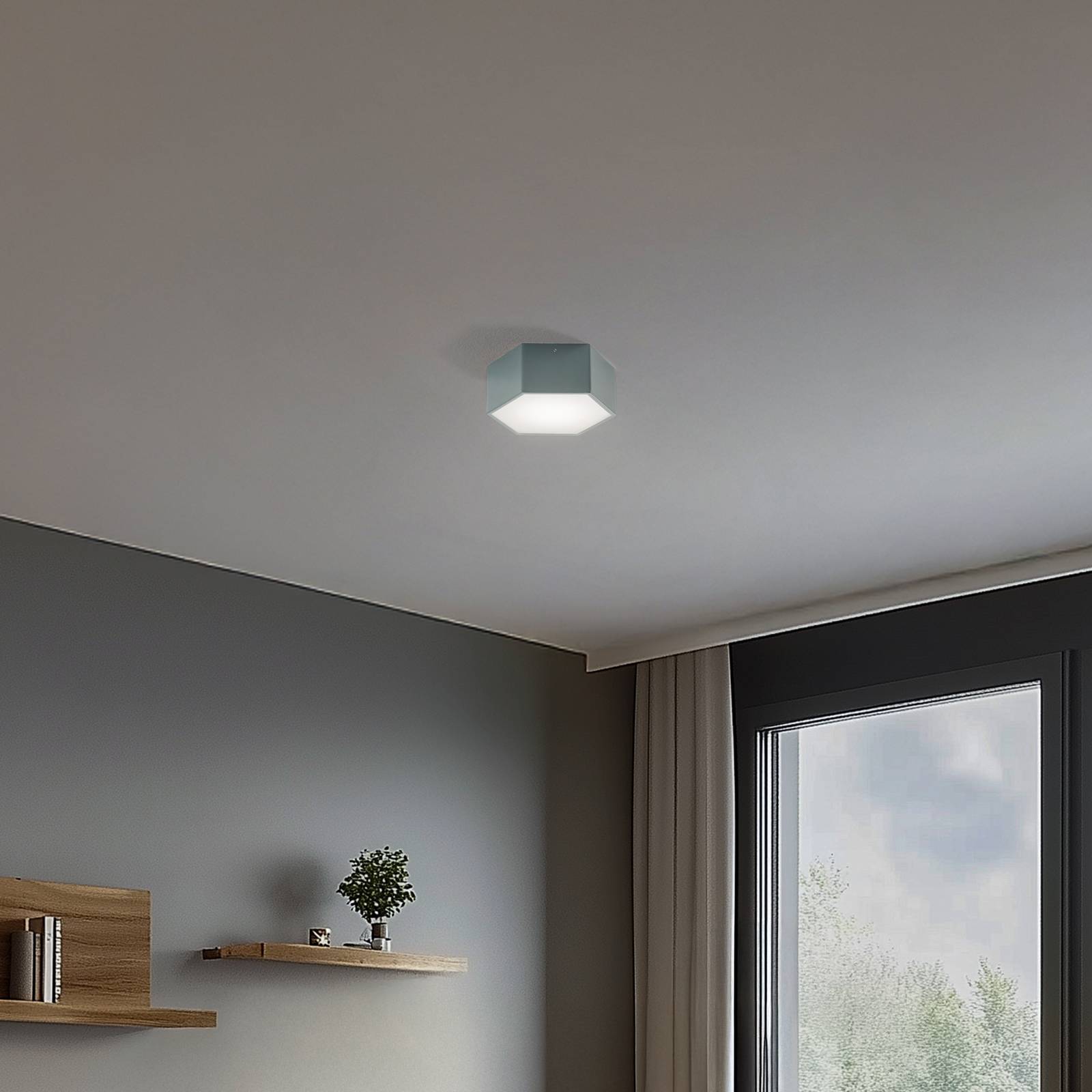 LED-Deckenleuchte Libre, salbeigrün, Stahl, 3.000 K günstig online kaufen