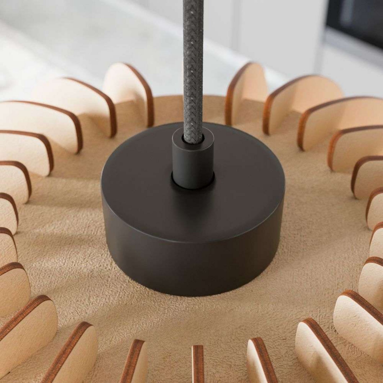 Clay Ø40 Lustră Pendul Black/Wood - Envostar