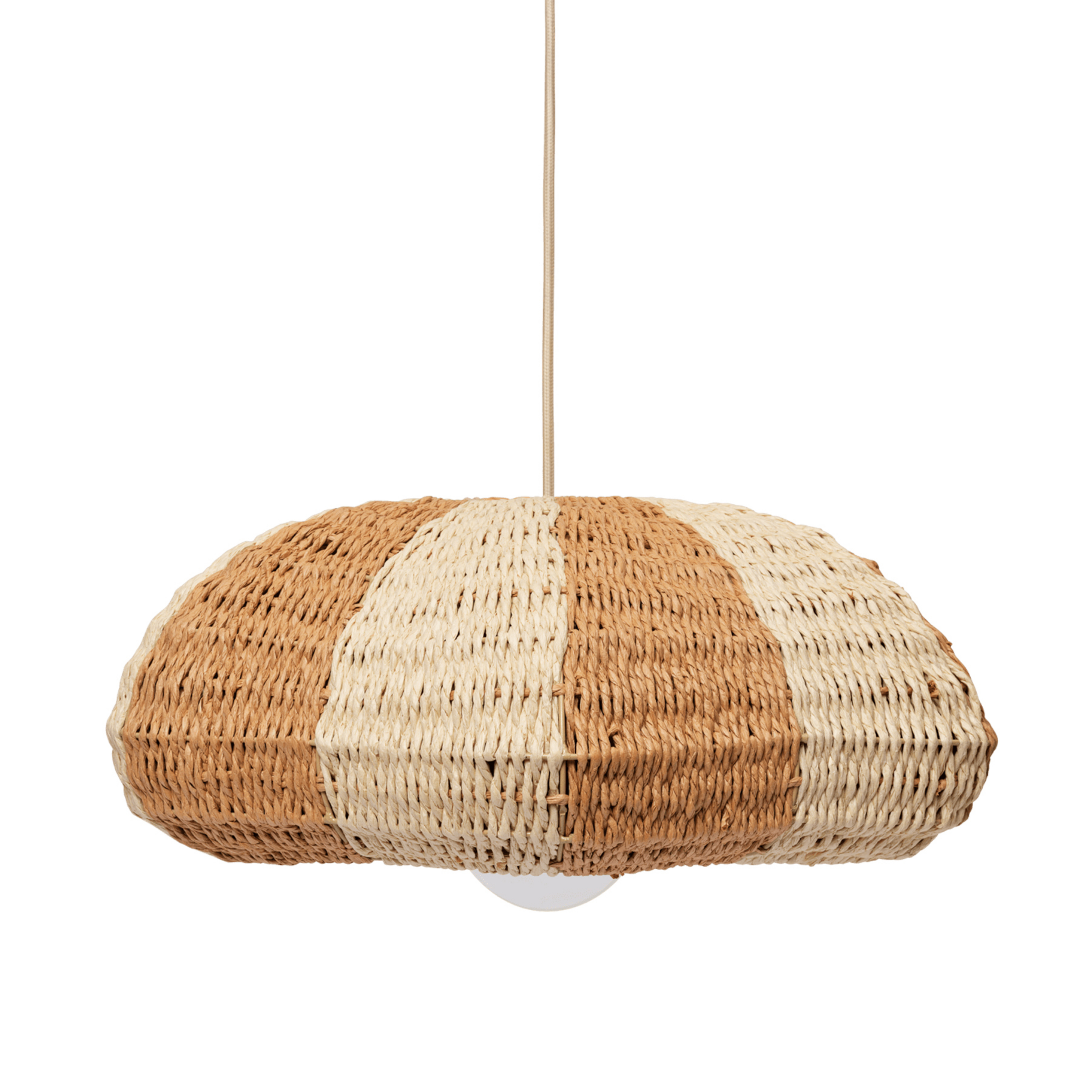 Rivan Lampenschirm, Papier weiß/braun, 45 cm - ferm LIVING