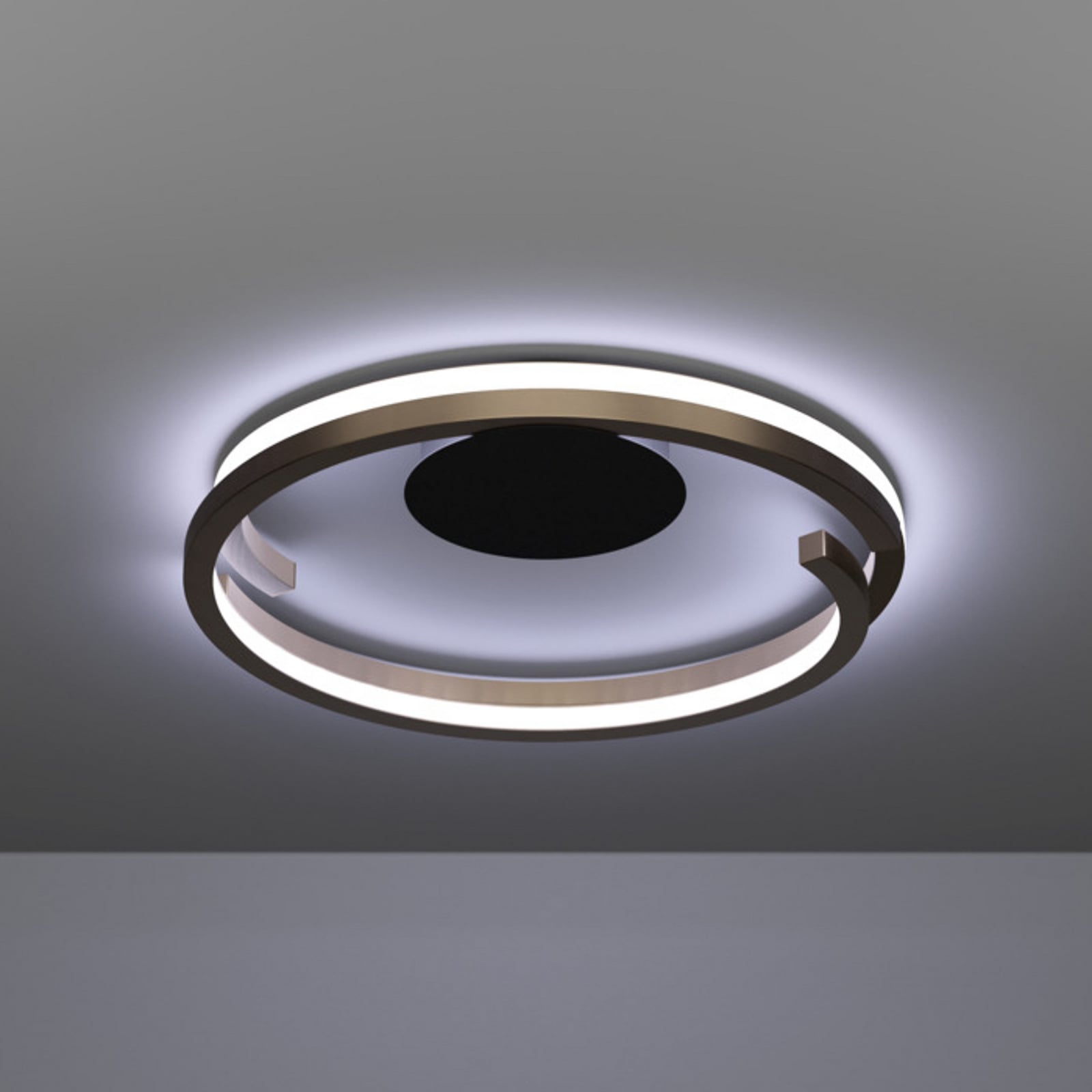 Candeeiro de teto LED EGLO MEZZOMONTE, bronze, Ø 48 cm, CCT Candeeiro de teto LED EGLO MEZZOMONTE, bronze, Ø 48 cm, CCT