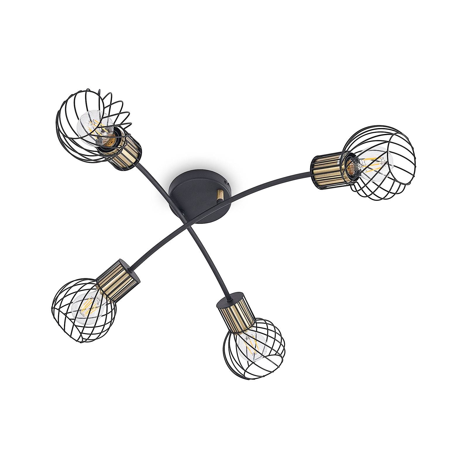 Lindby Lampa sufitowa - salon / jadalnia - czarna - metal - nowoczesny - ze ?ciemniaczem