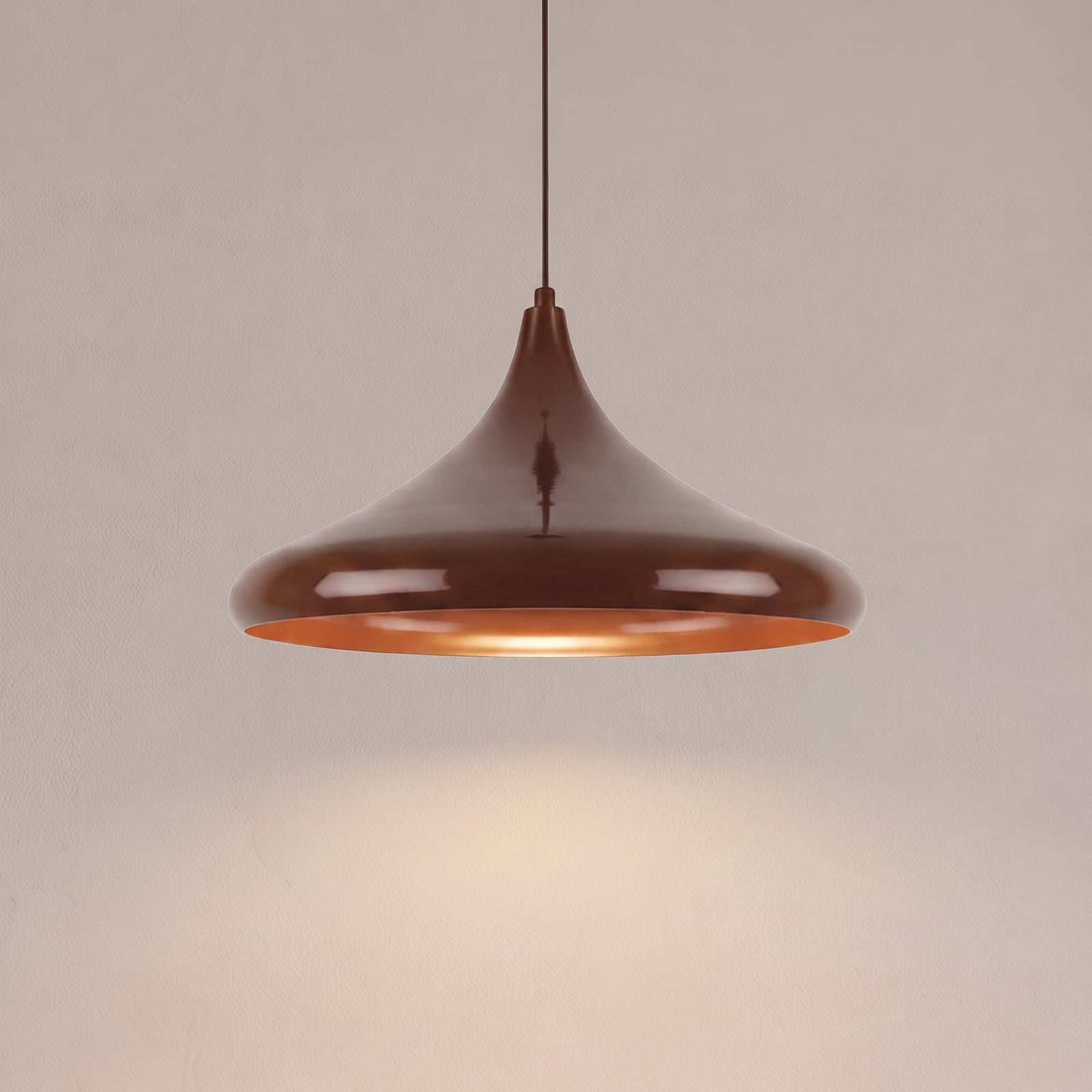 Hängeleuchte Eysan, braun, Ø 35 cm, Metall, E27