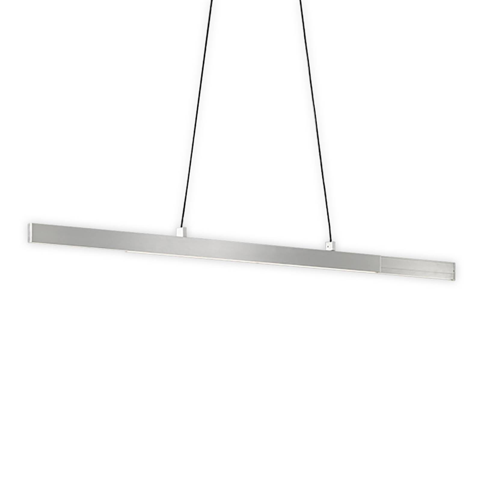 Schöner Wohnen Stripe LED hanging light, aluminium, for Living / Dining Room, aluminium, fabric (cable), 24 W, L: 140 cm, W: 6 cm