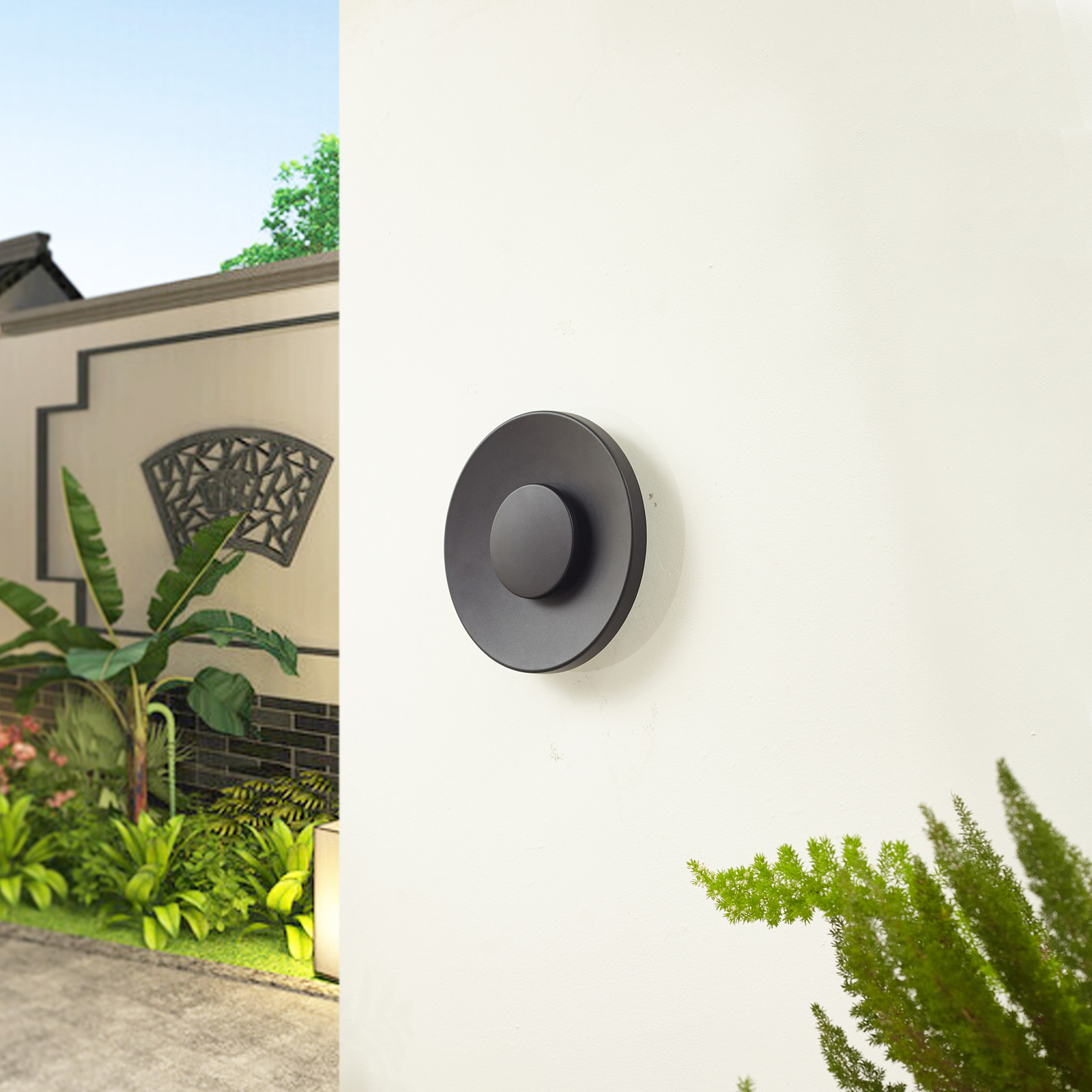Lucande Applique LED Da Esterno Marik - Moderna, IP54, Alluminio Nero, Luce Bianco Caldo, Lampadina Inclusa - Per Facciata, Terrazzo, Giardino