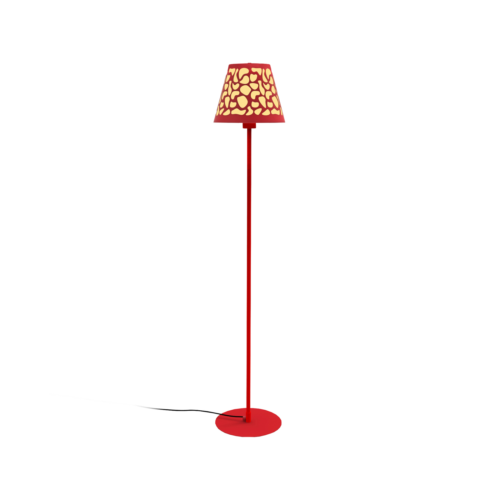 Aluminor Nihoa floor lamp, perforated, red/yellow