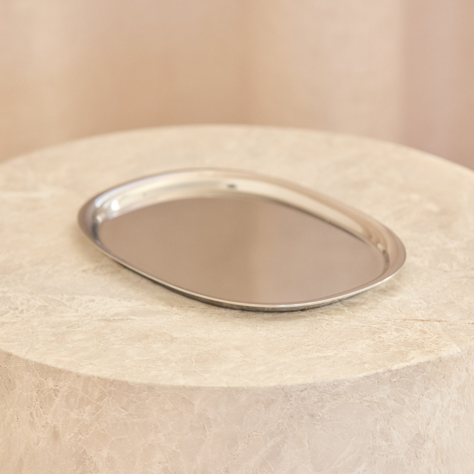 Superellipse Tablett, 12 cm x 16,5 cm, Edelstahl - Piet Hein