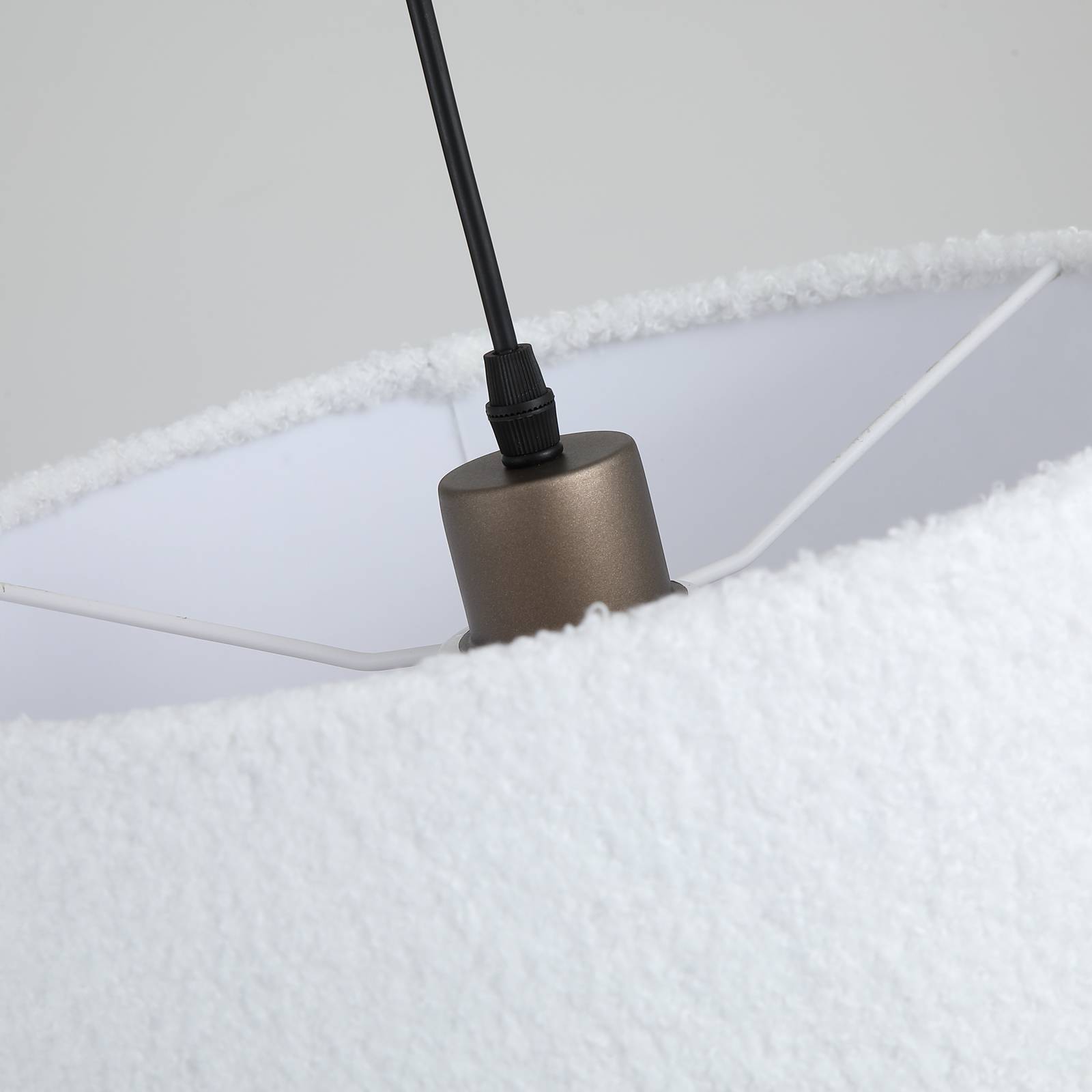 Searchlight Suspension Chelsea, marron/blanc, Ø 35 cm, tissu