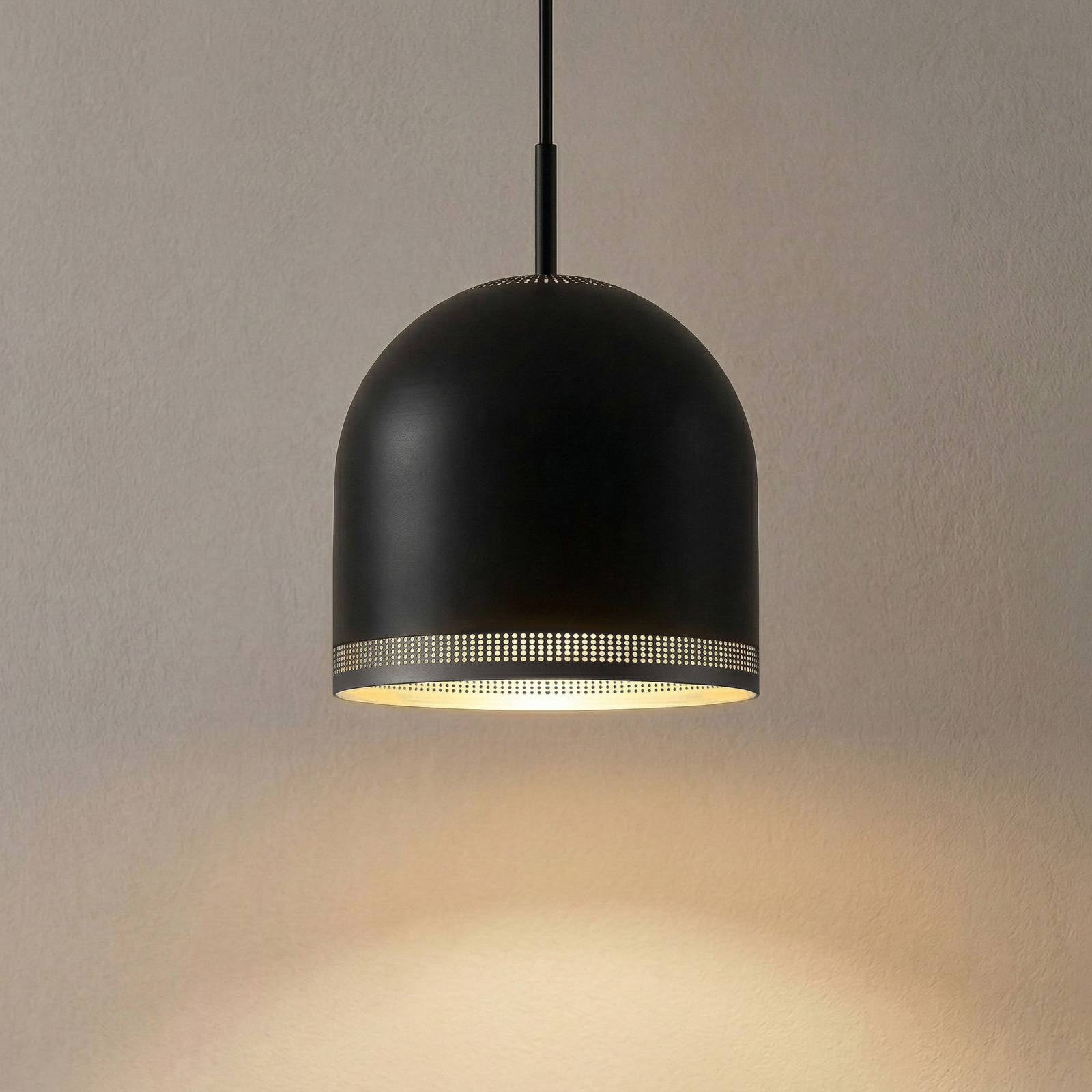 Suspension Nola Oura, Ø 25 cm, noir, fer, E27