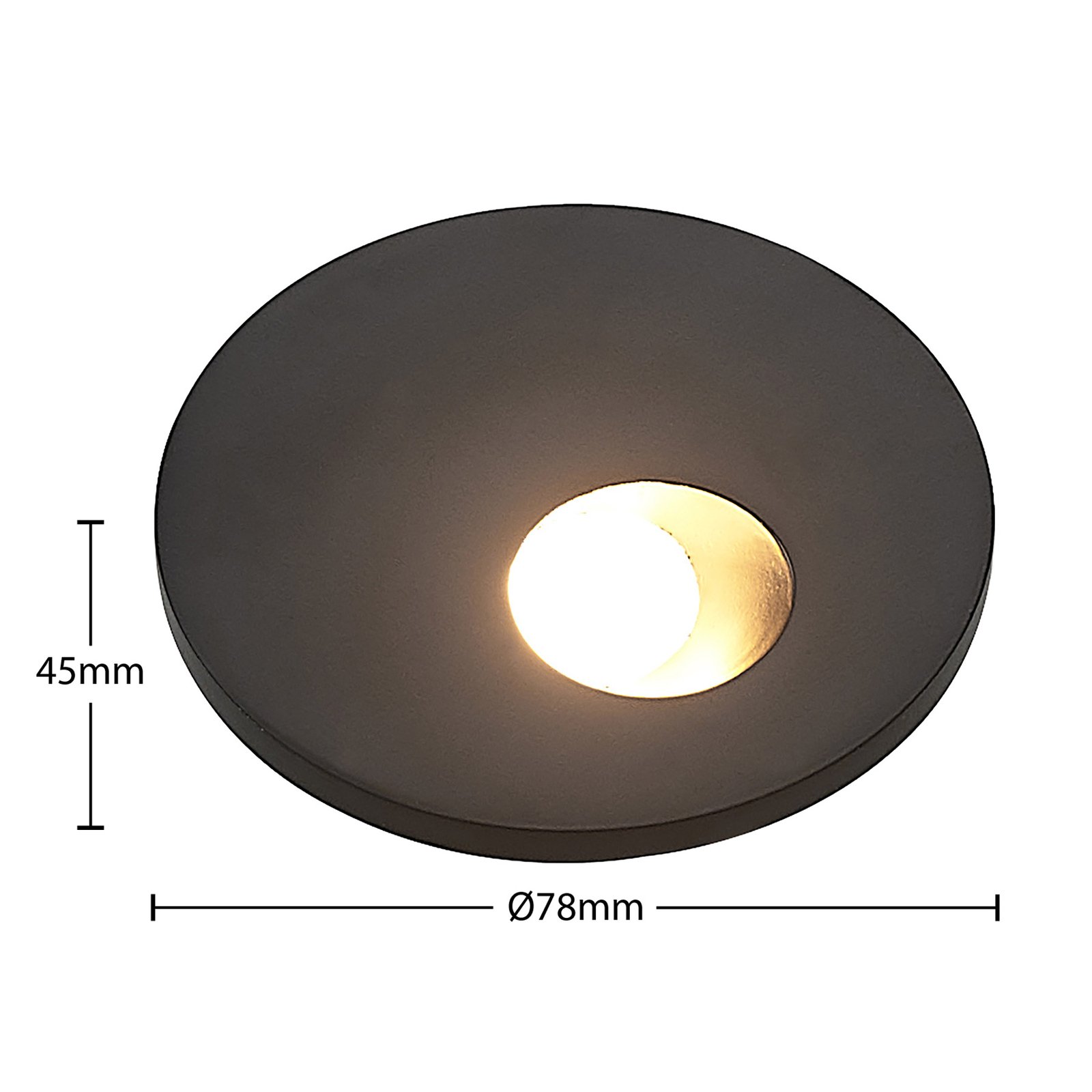 Arcchio Vexi zapustené LED CCT čierna Ø 7,5 cm