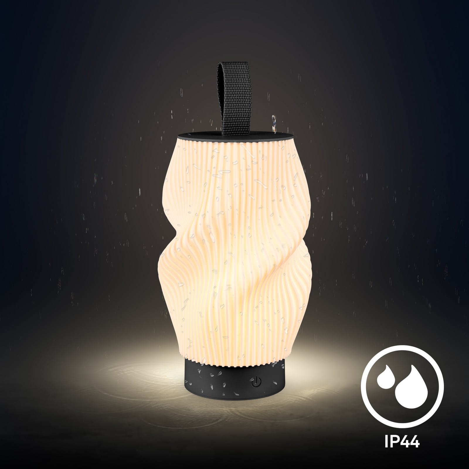 Brilo unplugged Tubi -LED-akkukäyttöinen pöytälamppu, musta/valkoinen, IP44