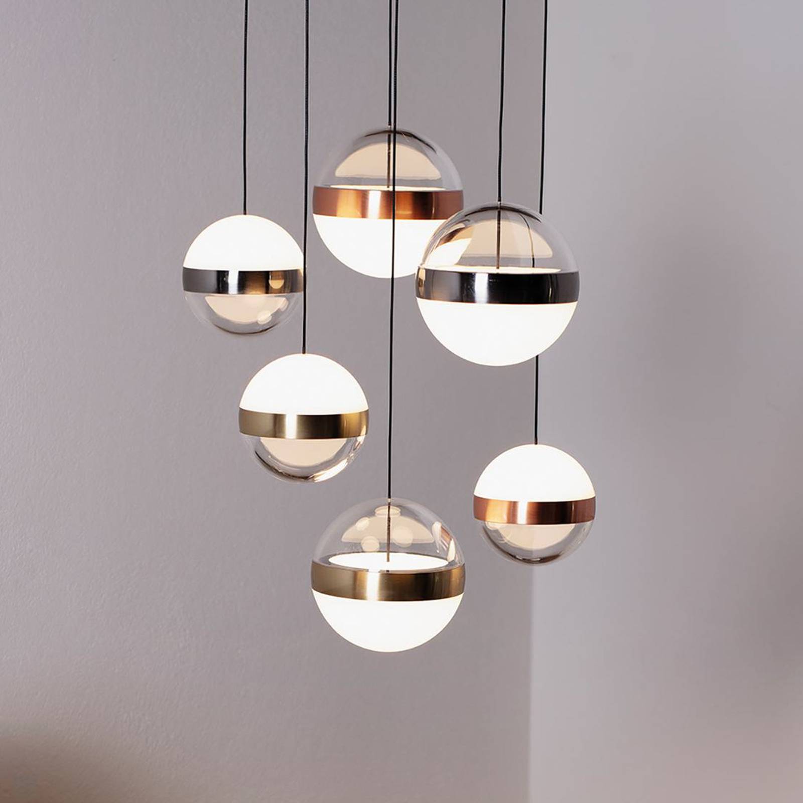 Photos - Chandelier / Lamp Ideal Lux Ideallux  LED pendant light Galaxy, 6-bulb, acrylic, metal 