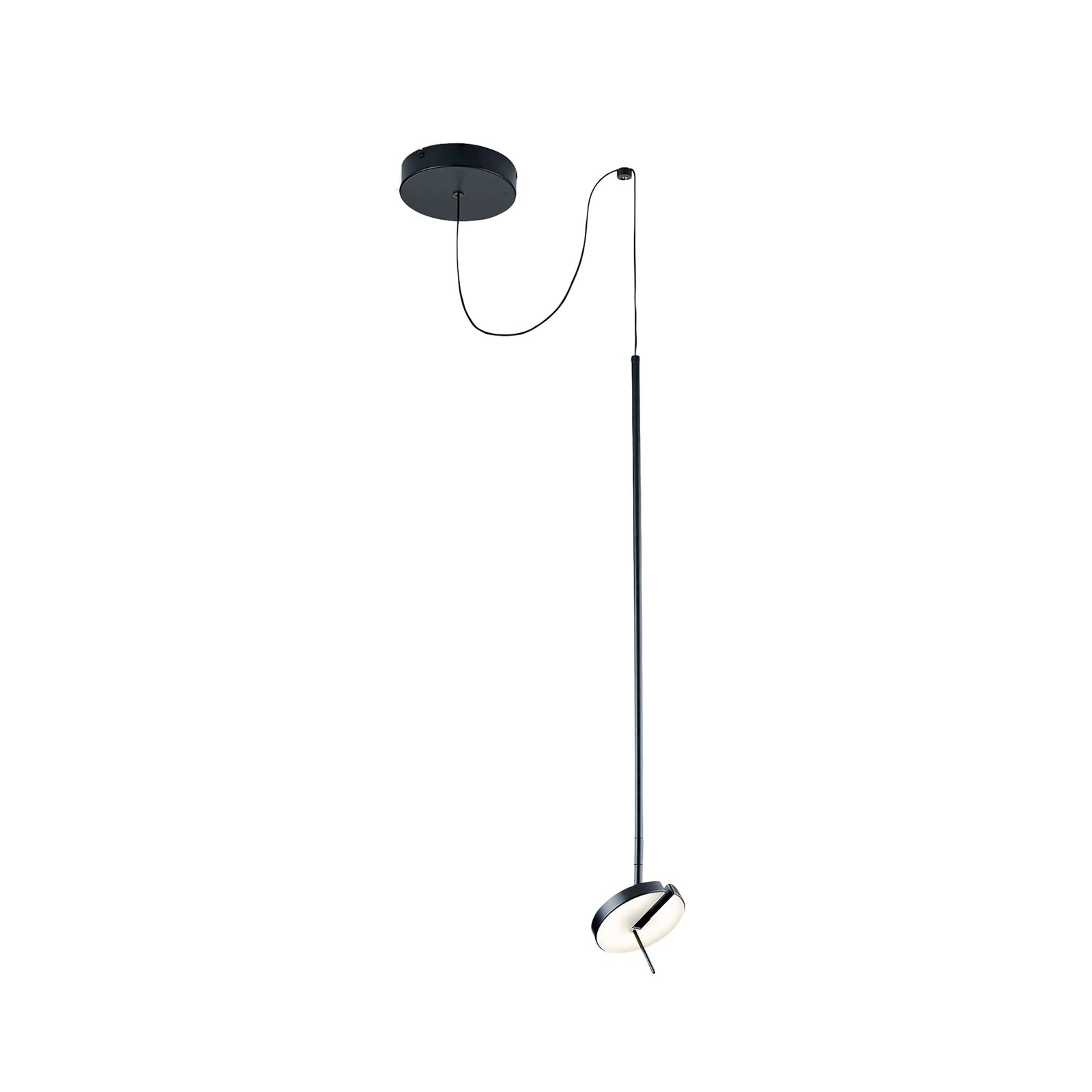 LEDS-C4 LED-pendel Invisible Single, svart, aluminium