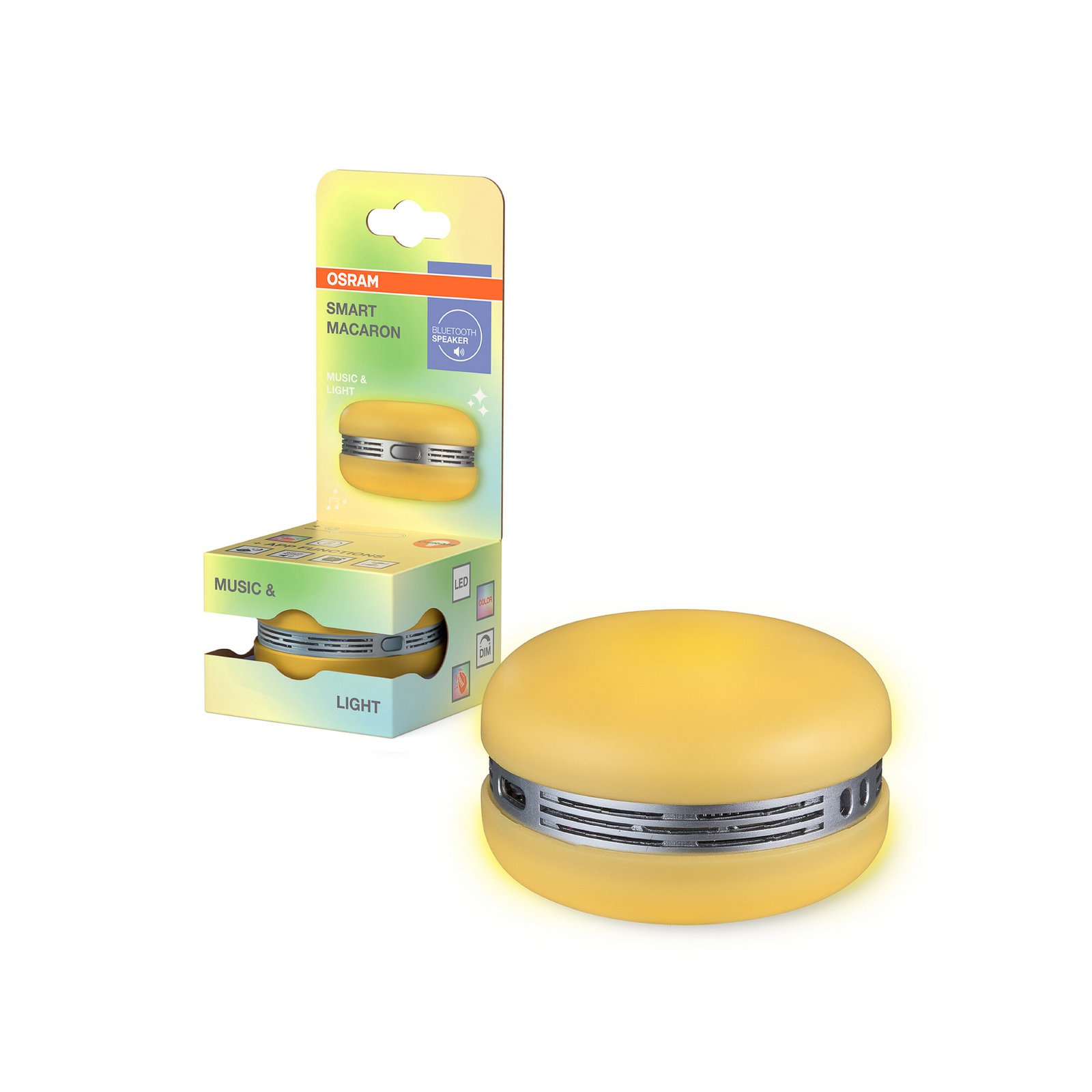 OSRAM SMART+ Bluetooth LED-kaiutin MACARON, keltainen, akku