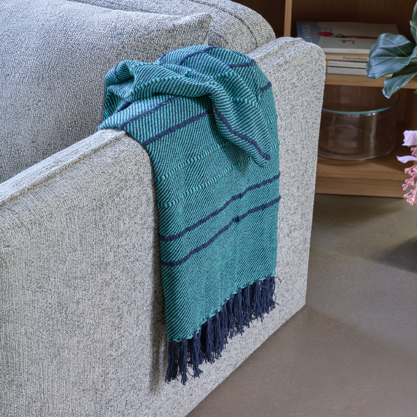 Couverture Tap verte 200 cm - Hübsch