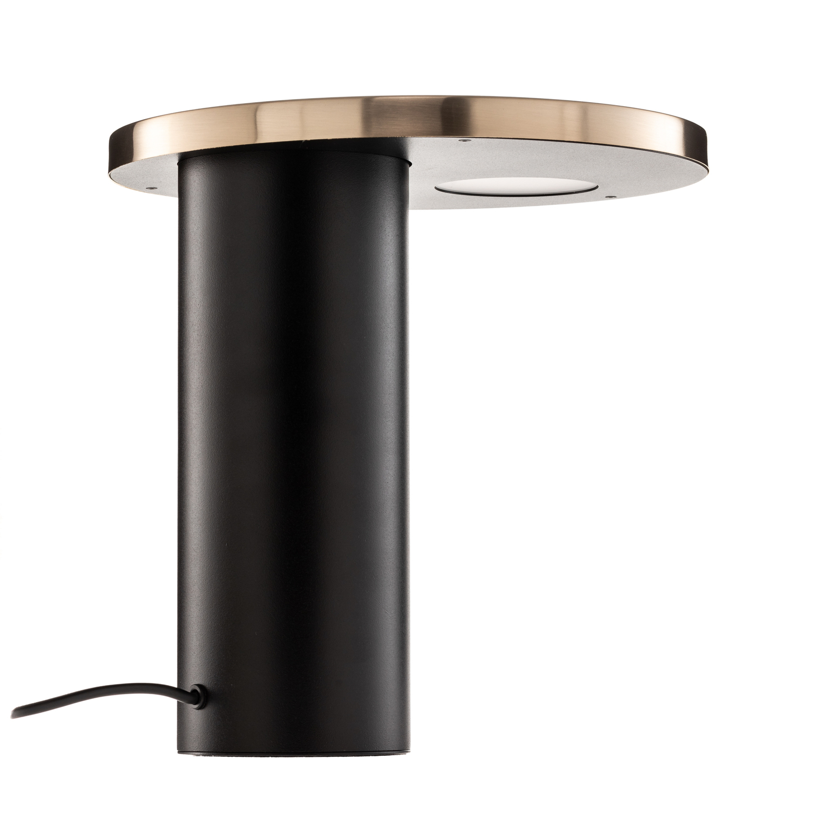 Oluce Cylinda LED-bordlampe i svart-gull