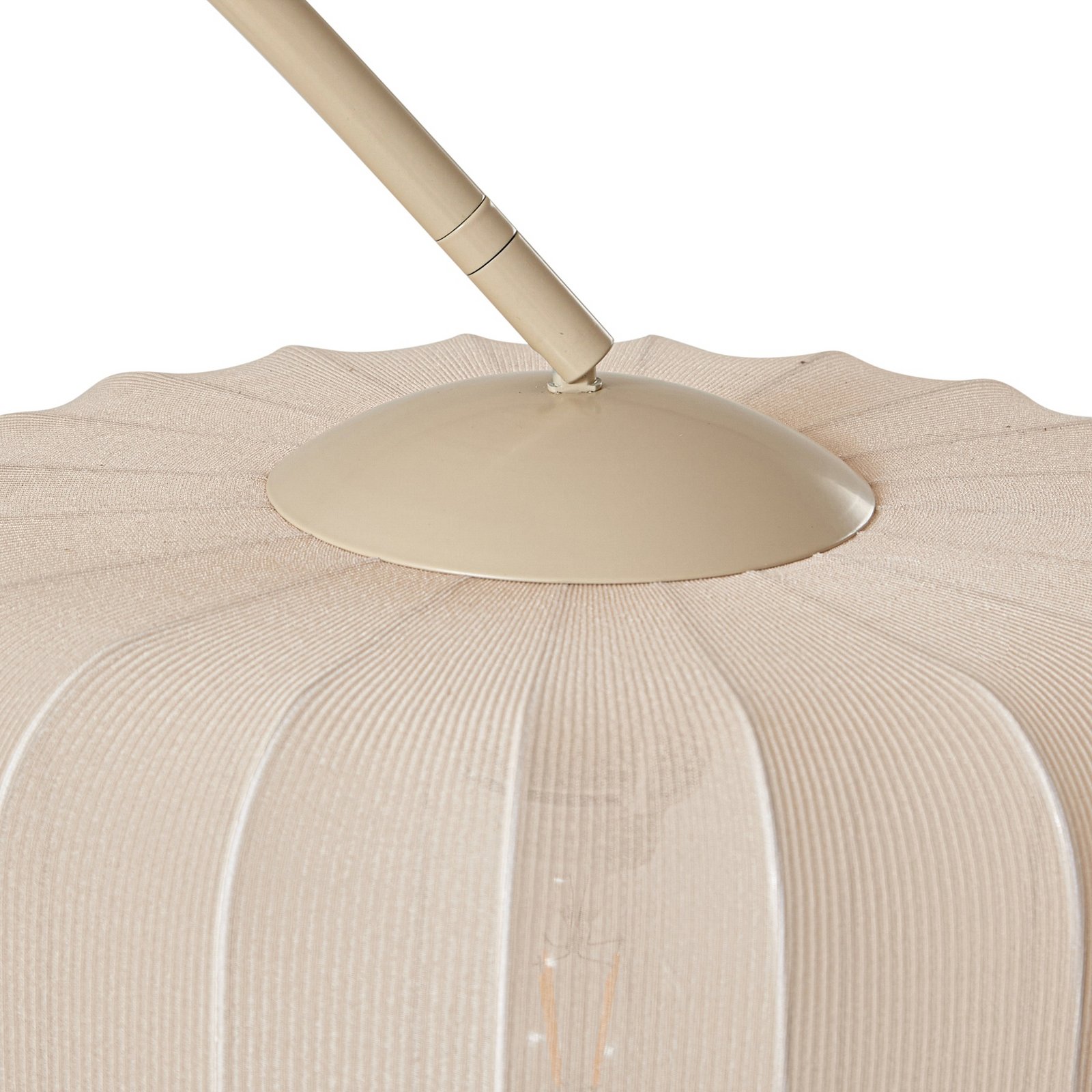 Lindby Helin arc lamp, beige, textile, height 198.5 cm