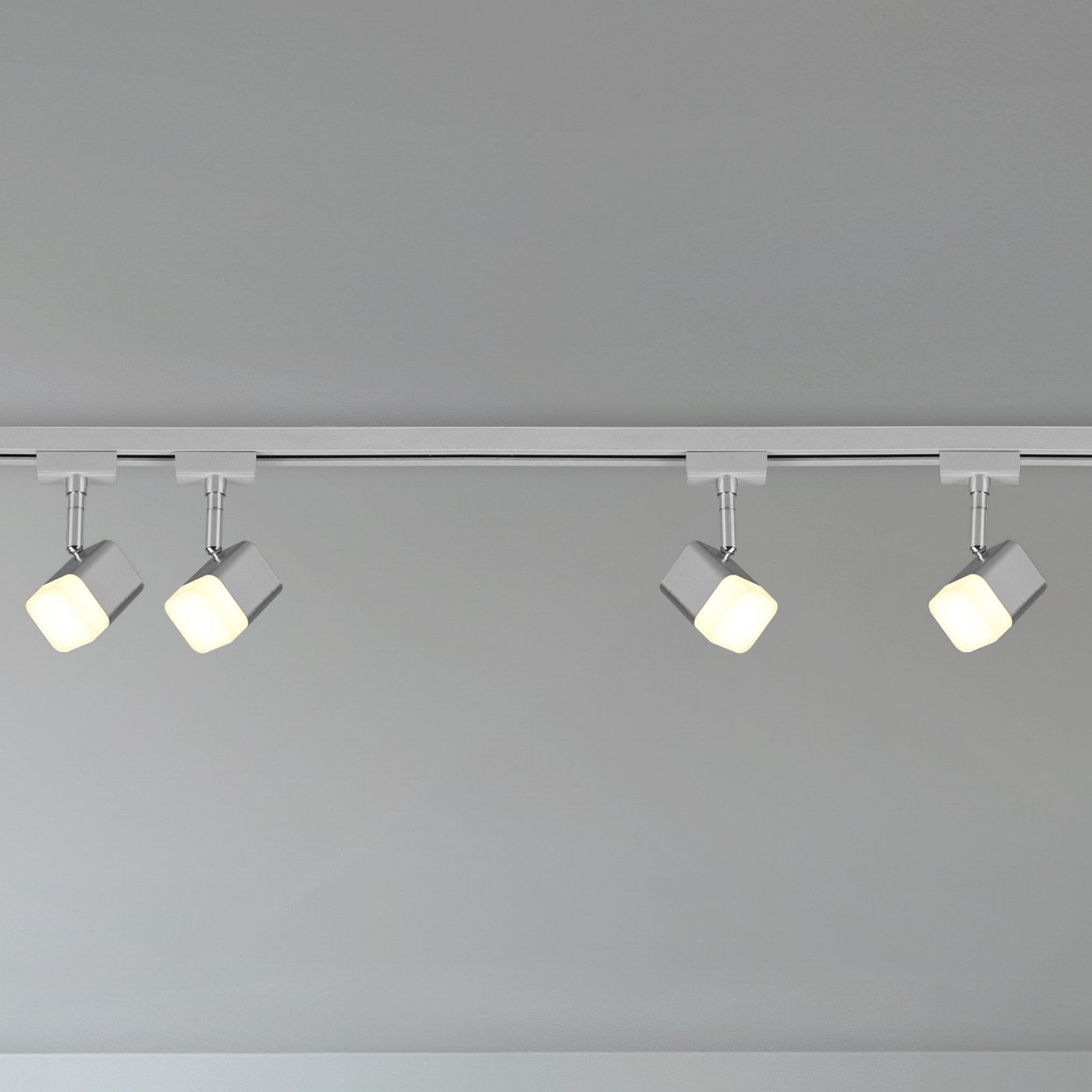 Railsetset DUOline Roubaix, titanium, 2 m, 6-lamps LED 2-fasen