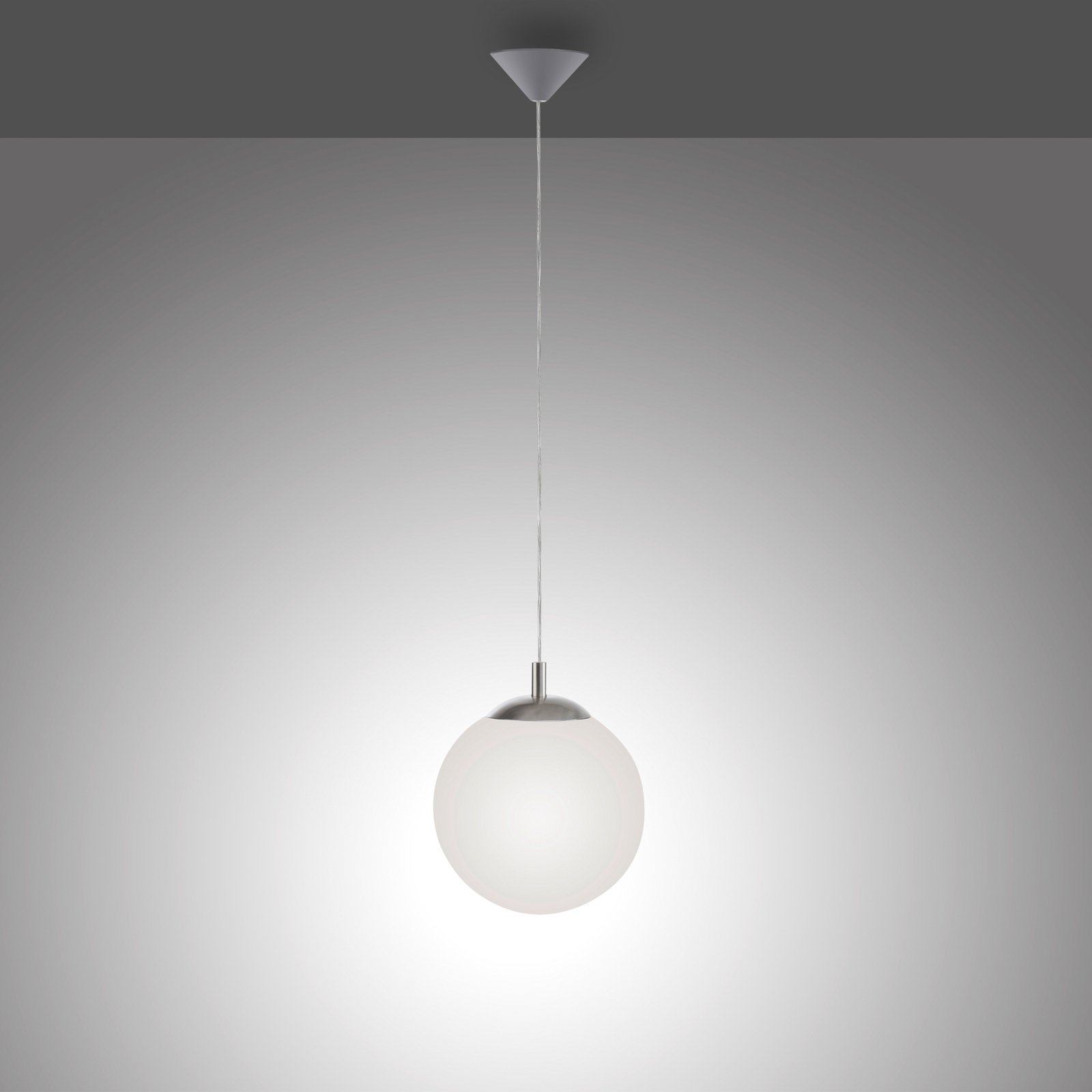 Paul Neuhaus Bolo pendant light, glass shade, Ø 25cm