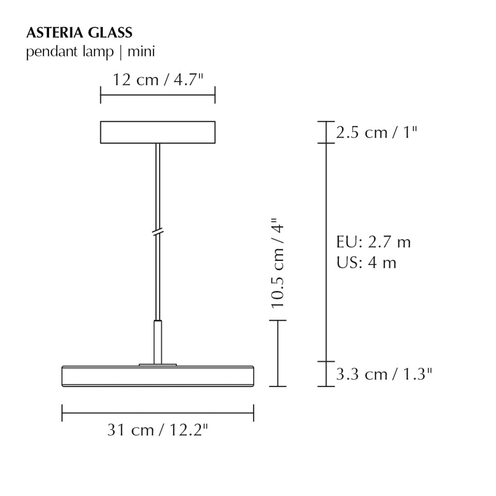 Asteria Mini LED viseća lampa mesing staklo/metal 43 cm - UMAGE Asteria Mini LED viseća lampa mesing staklo/metal 43 cm - UMAGE