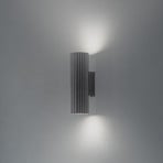 Carbon wall light, black, height 20 cm, aluminium, 2-bulb.