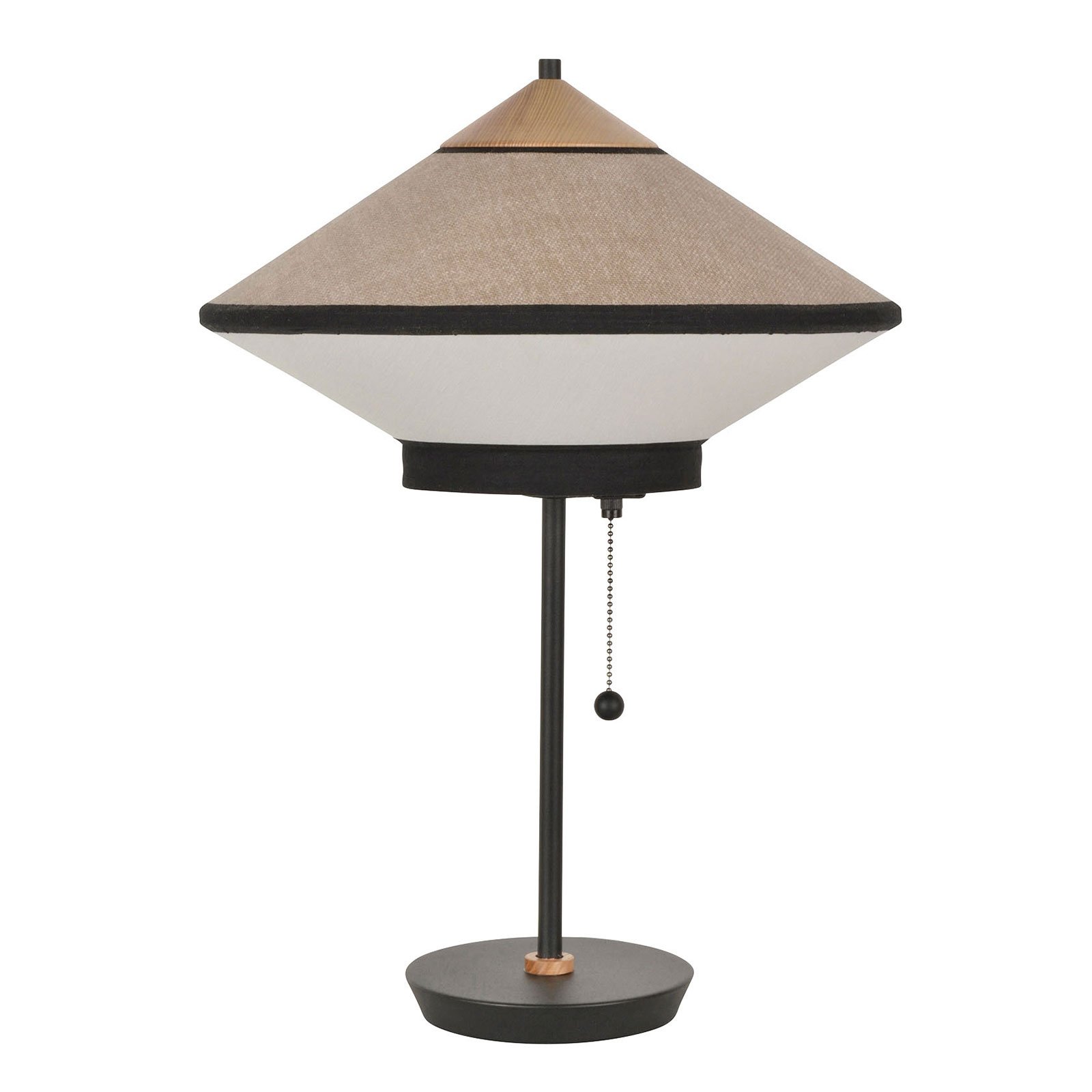 Forestier Cymbal S table lamp, natural, for Living / Dining Room, metal, velvet, linen, E14, 40 W, energy efficiency: A++, H: 48 cm