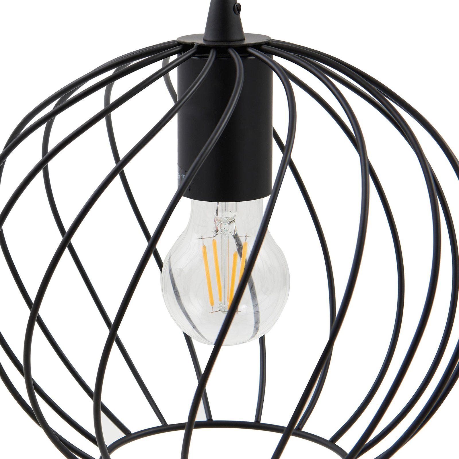 Lampada a sospensione Lindby Danika, lunghezza 105 cm, nero, metallo