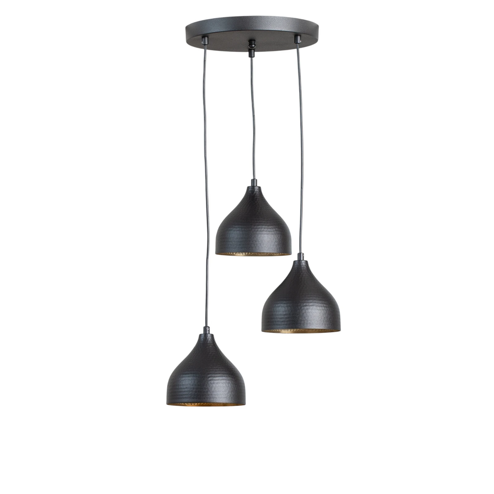 Κρεμαστό φωτιστικό Τατουάζ 6201 3-light rondel μαύρο / χρυσό