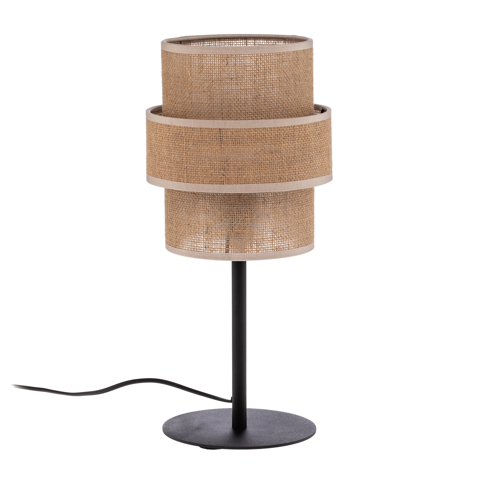 Calisto tafellamp, Jute, naturel bruin, hoogte 38 cm