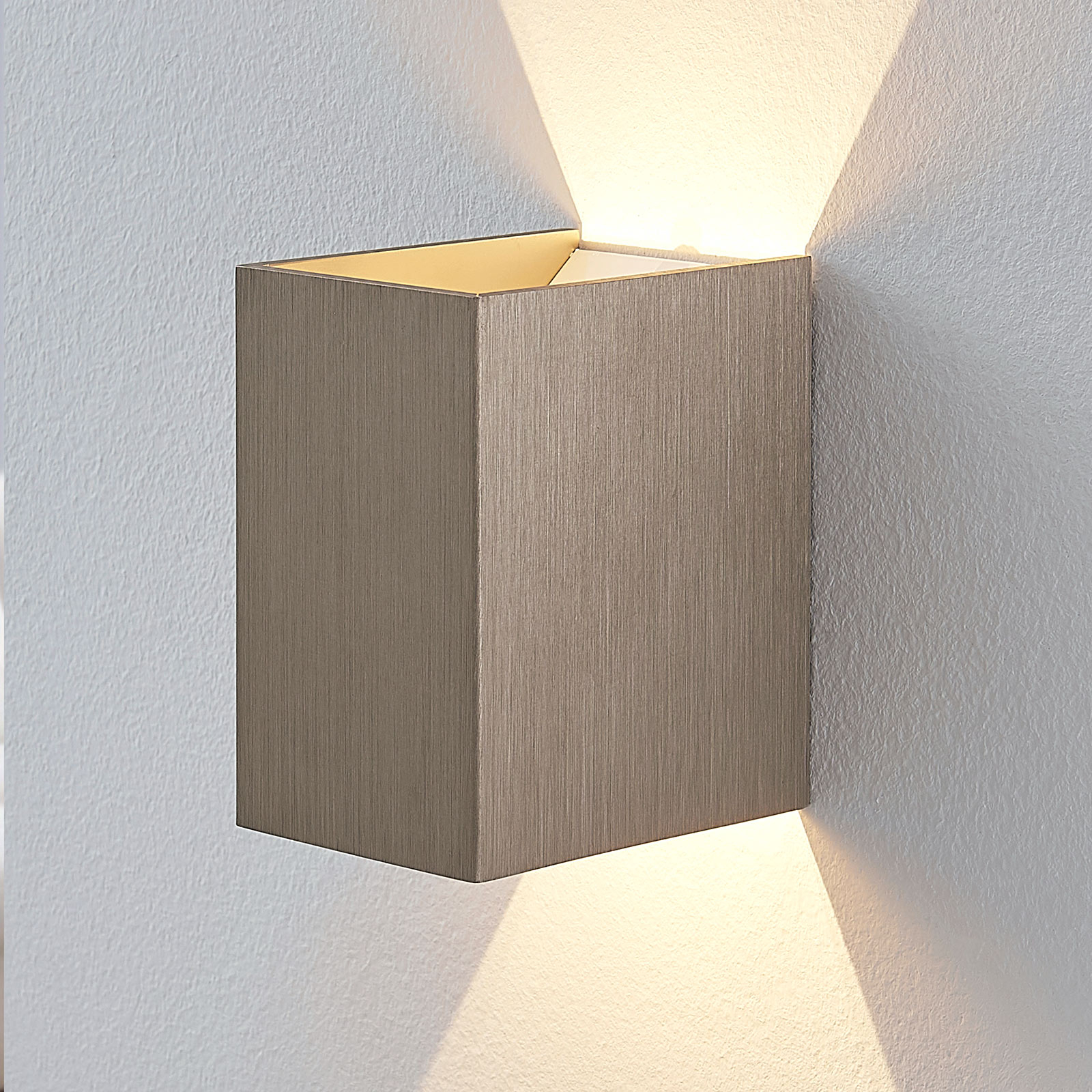 Jorden LED wall lamp, satin nickel, Lampenwelt.com, for Living / Dining Room, aluminium, metal, glass, 3 W, energy efficiency: A+, W: 6.8 cm, H: 10.8 cm